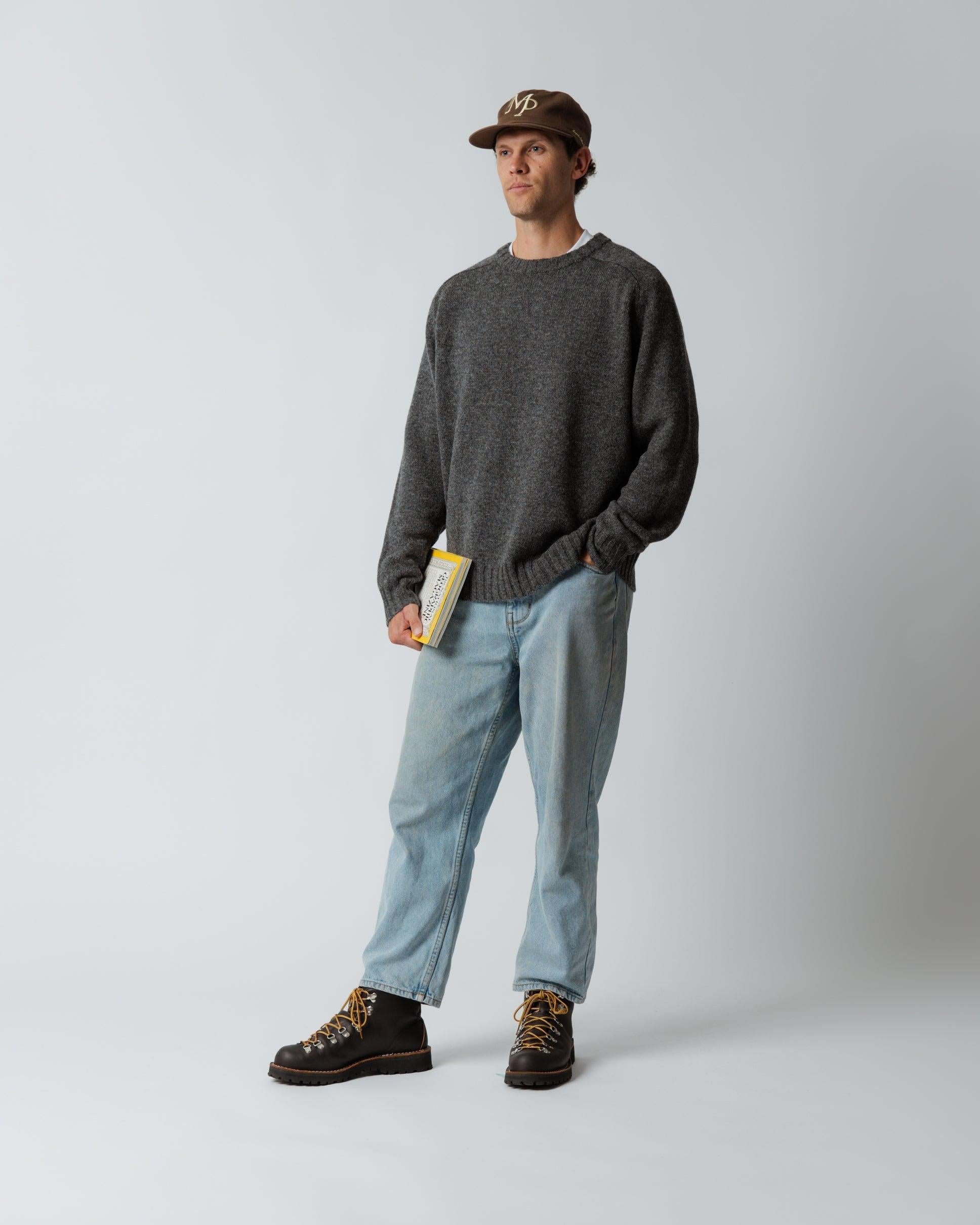 Woollen Knit Sweater - Charcoal