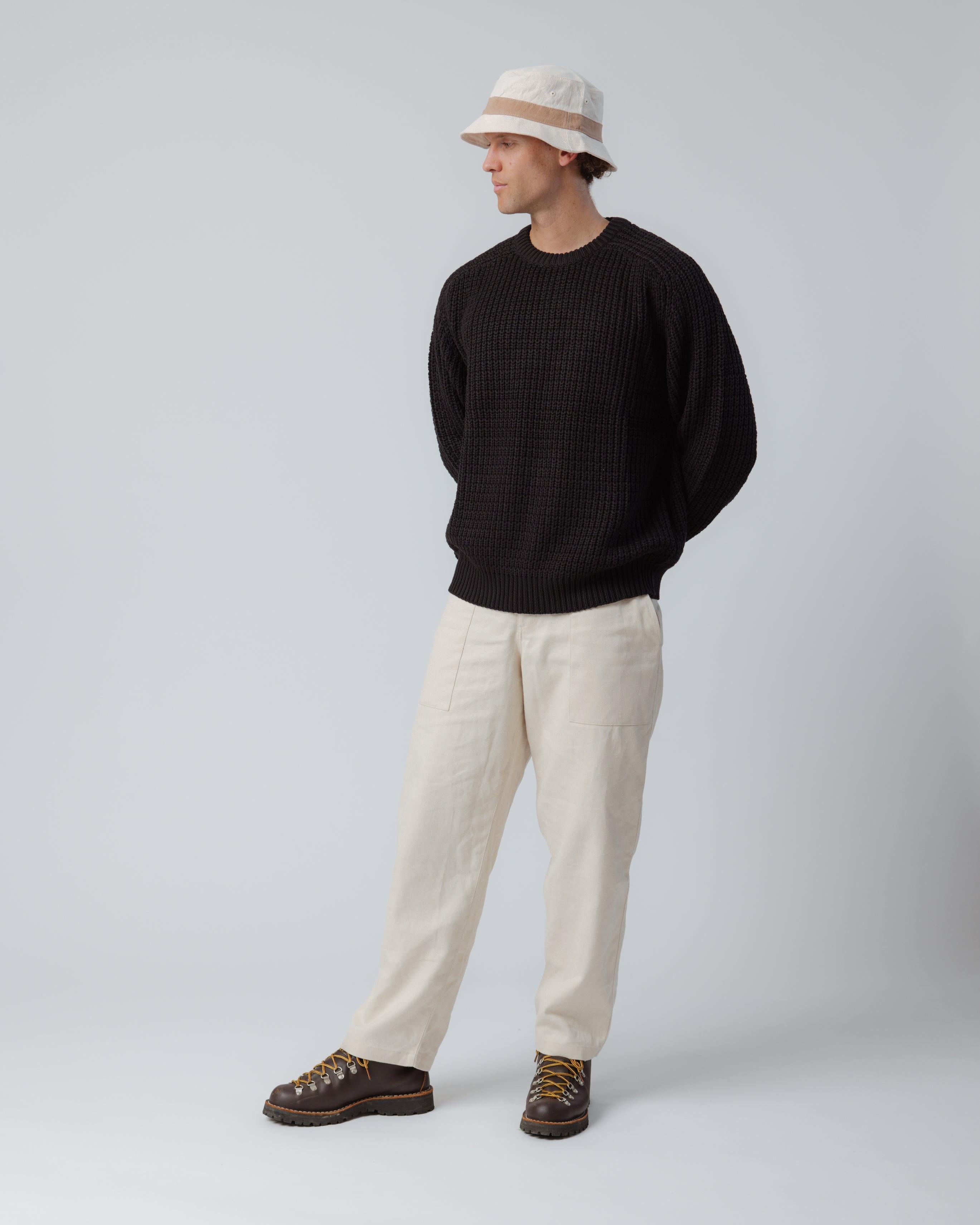 Fisherman Knit Sweater - Black