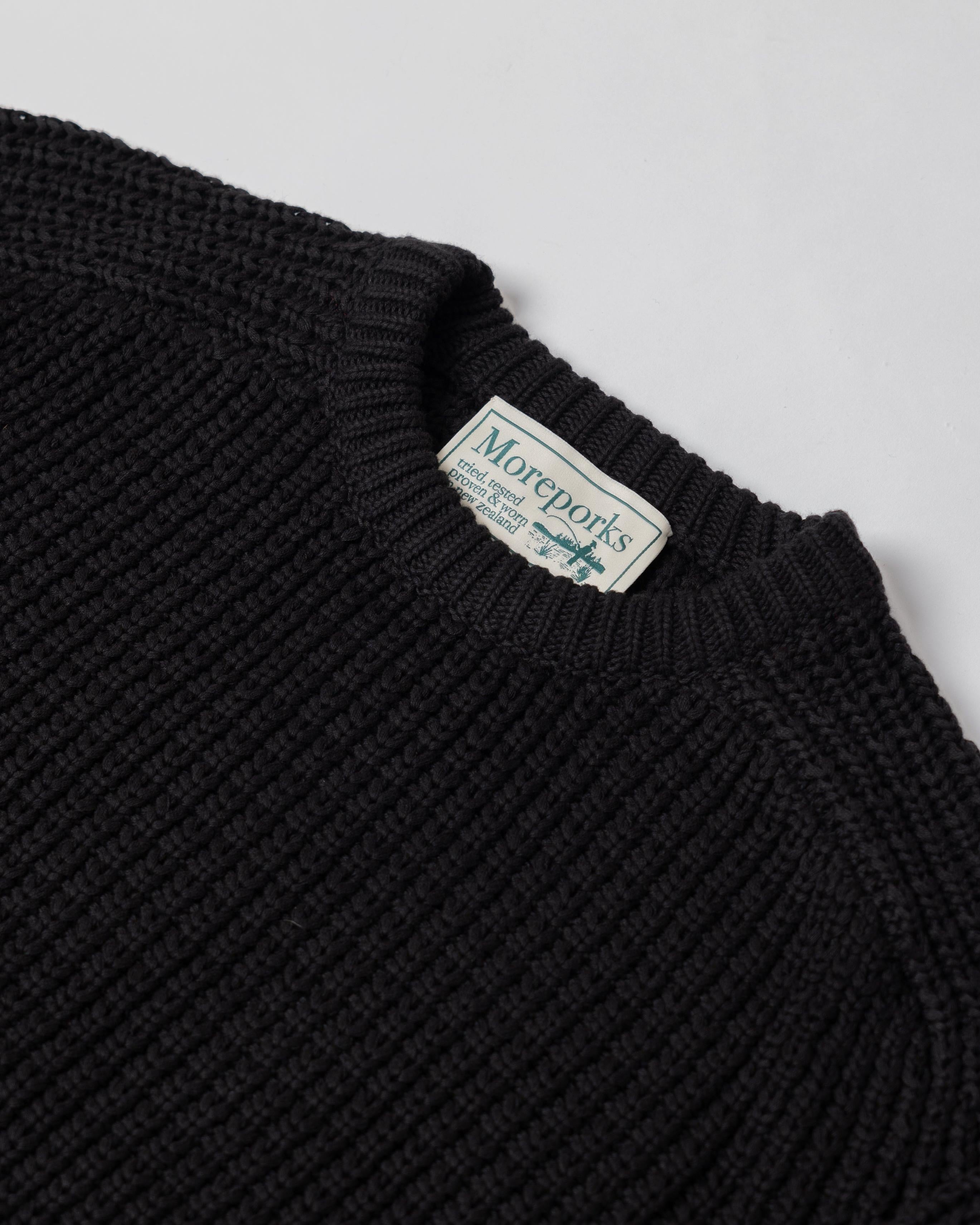 Fisherman Knit Sweater - Black