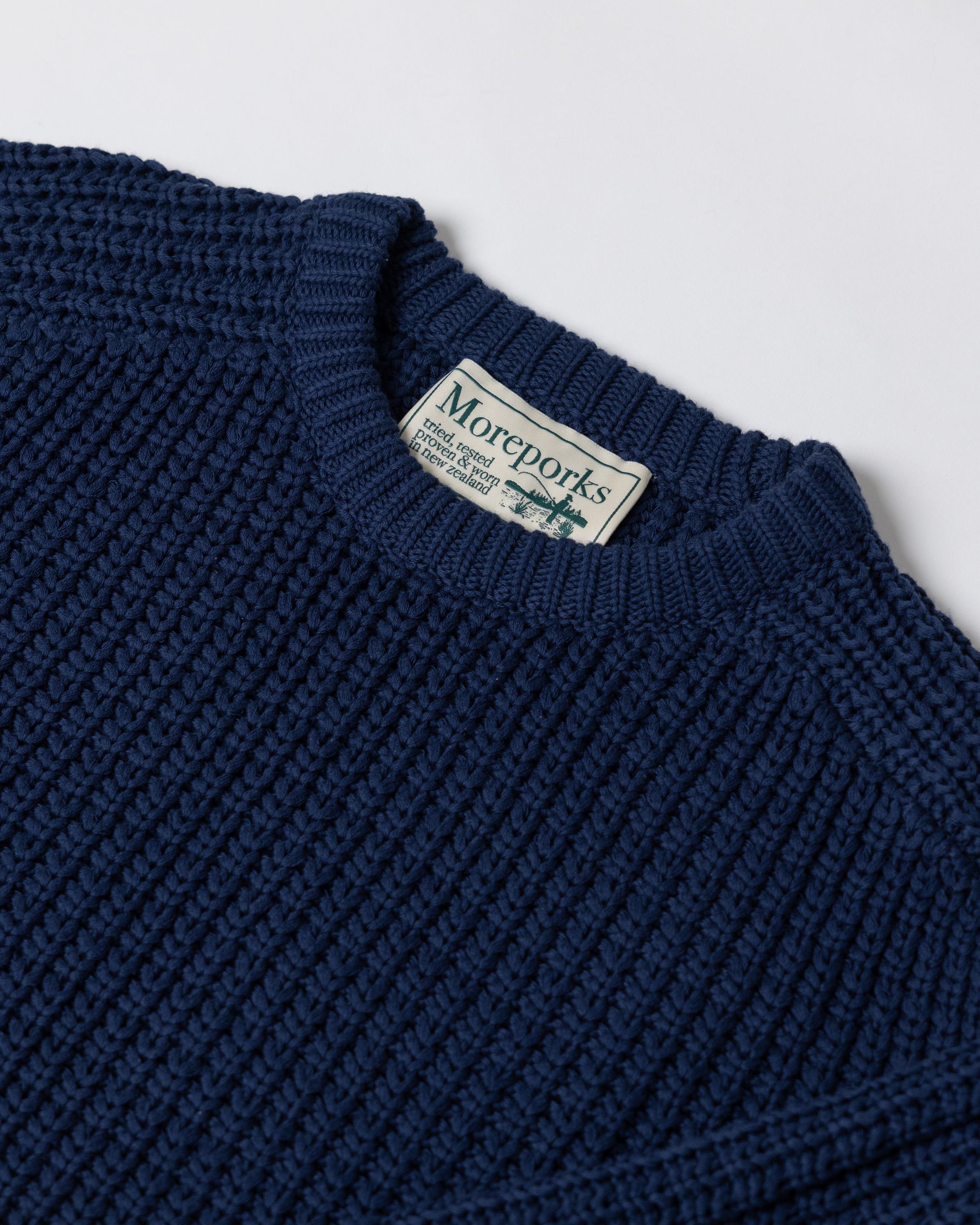 Fisherman Knit Sweater - Navy