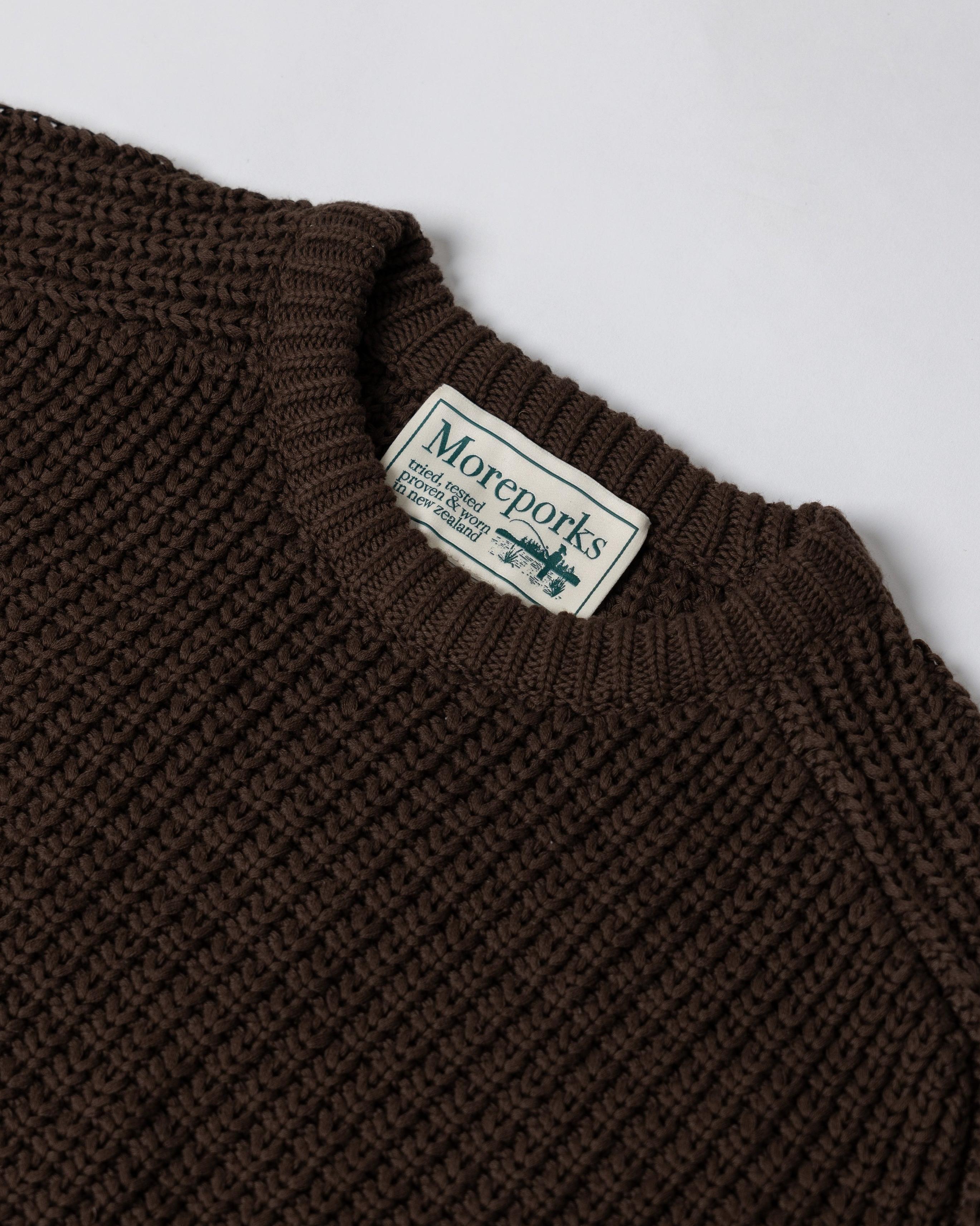 Fisherman Knit Sweater - Brown