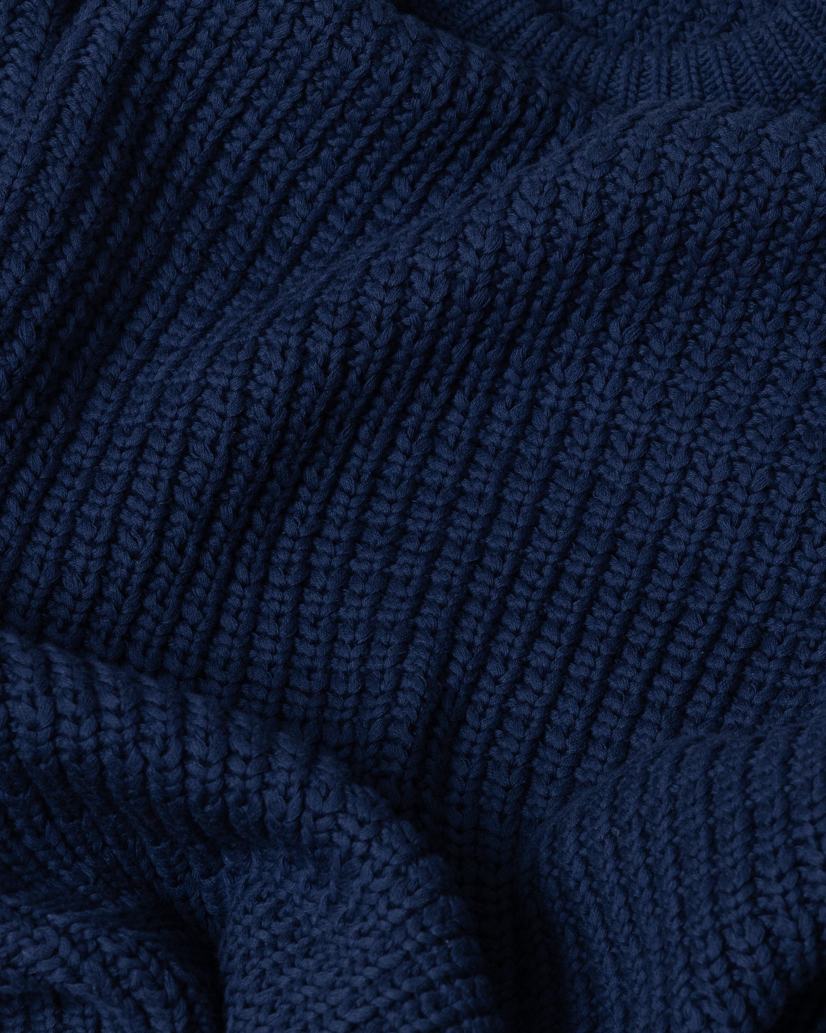 Fisherman Knit Sweater - Navy
