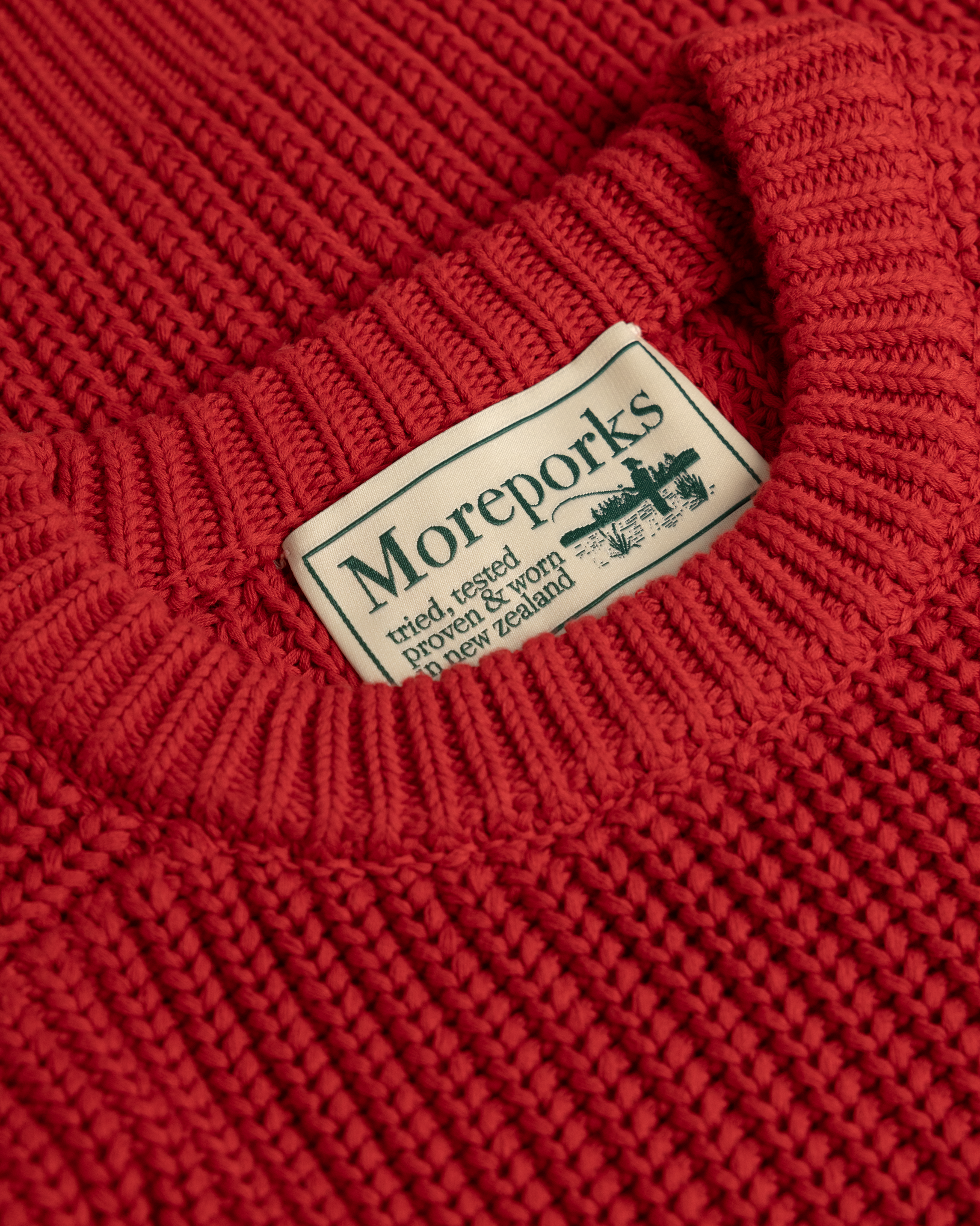 Fisherman Knit Sweater - Cherry