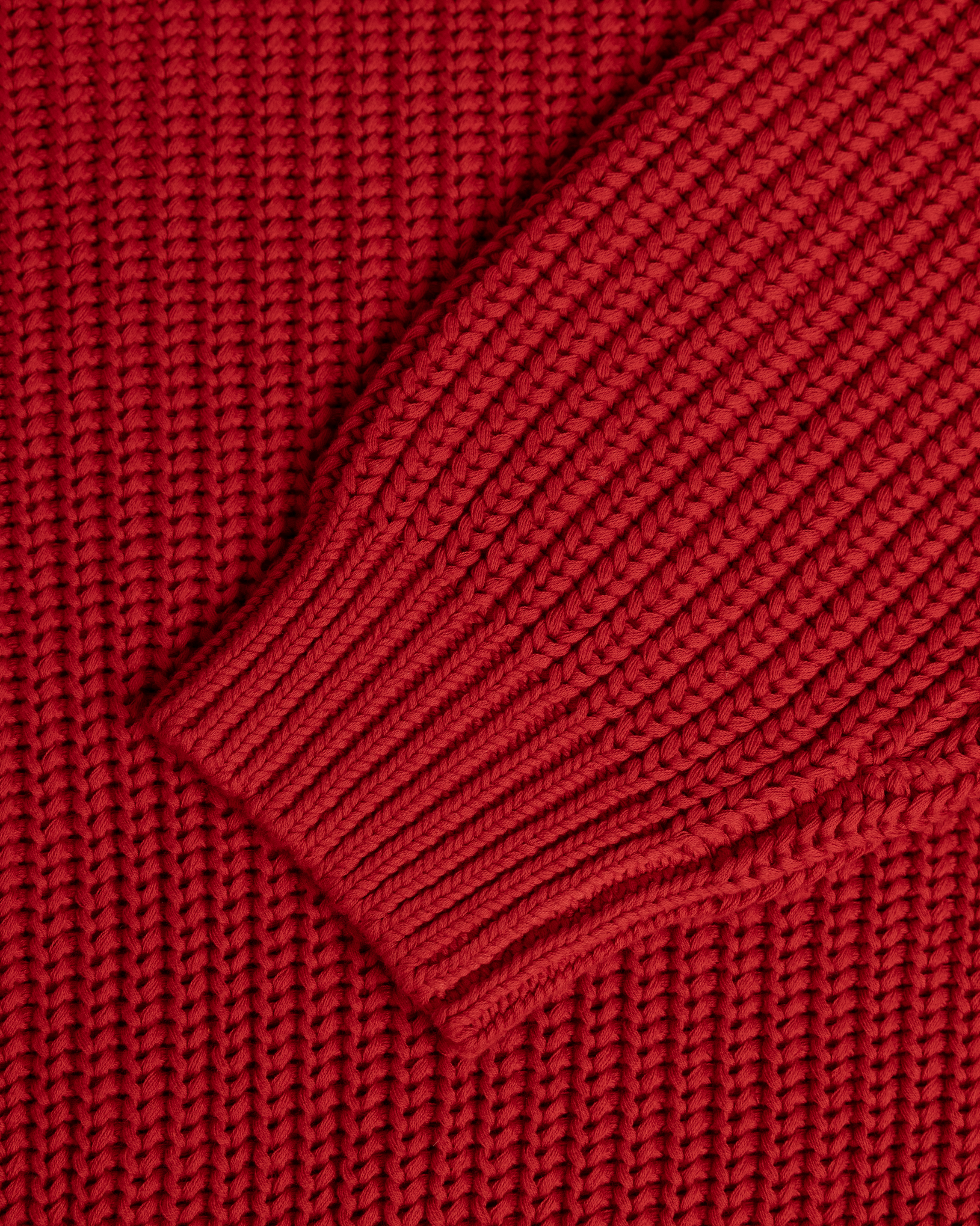 Fisherman Knit Sweater - Cherry