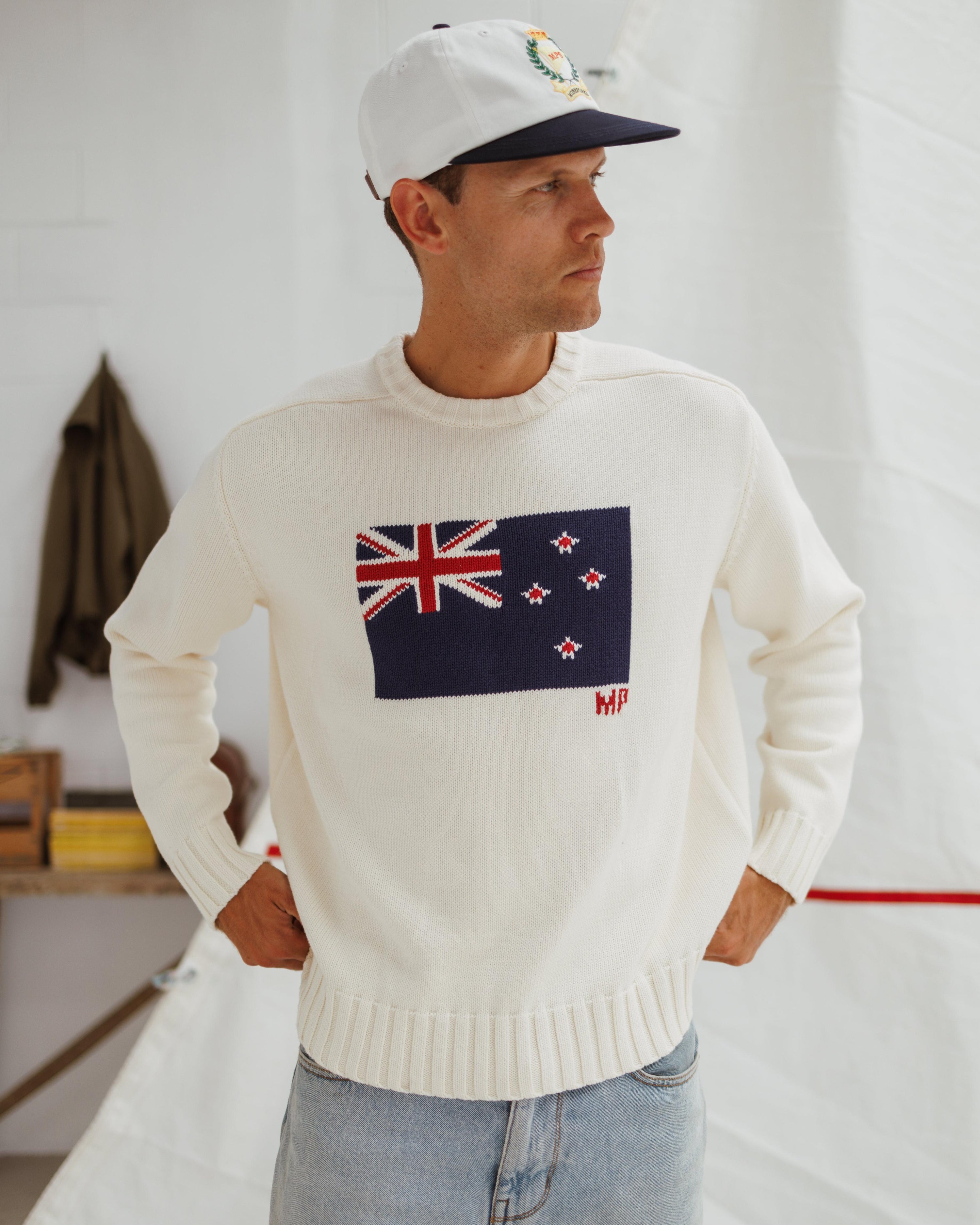 Flag Knit Sweater - Cream