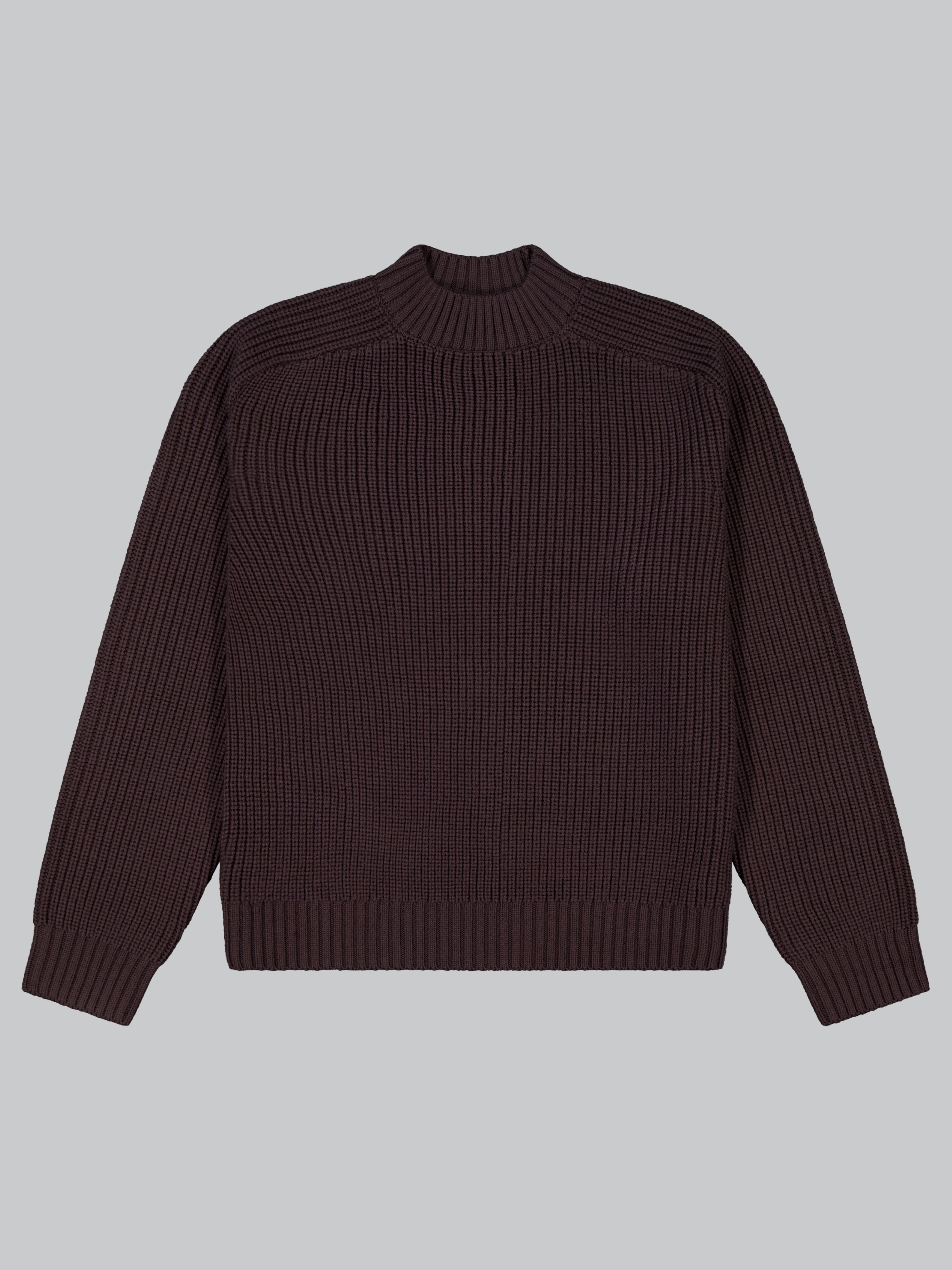 High Neck Sweater - Brown