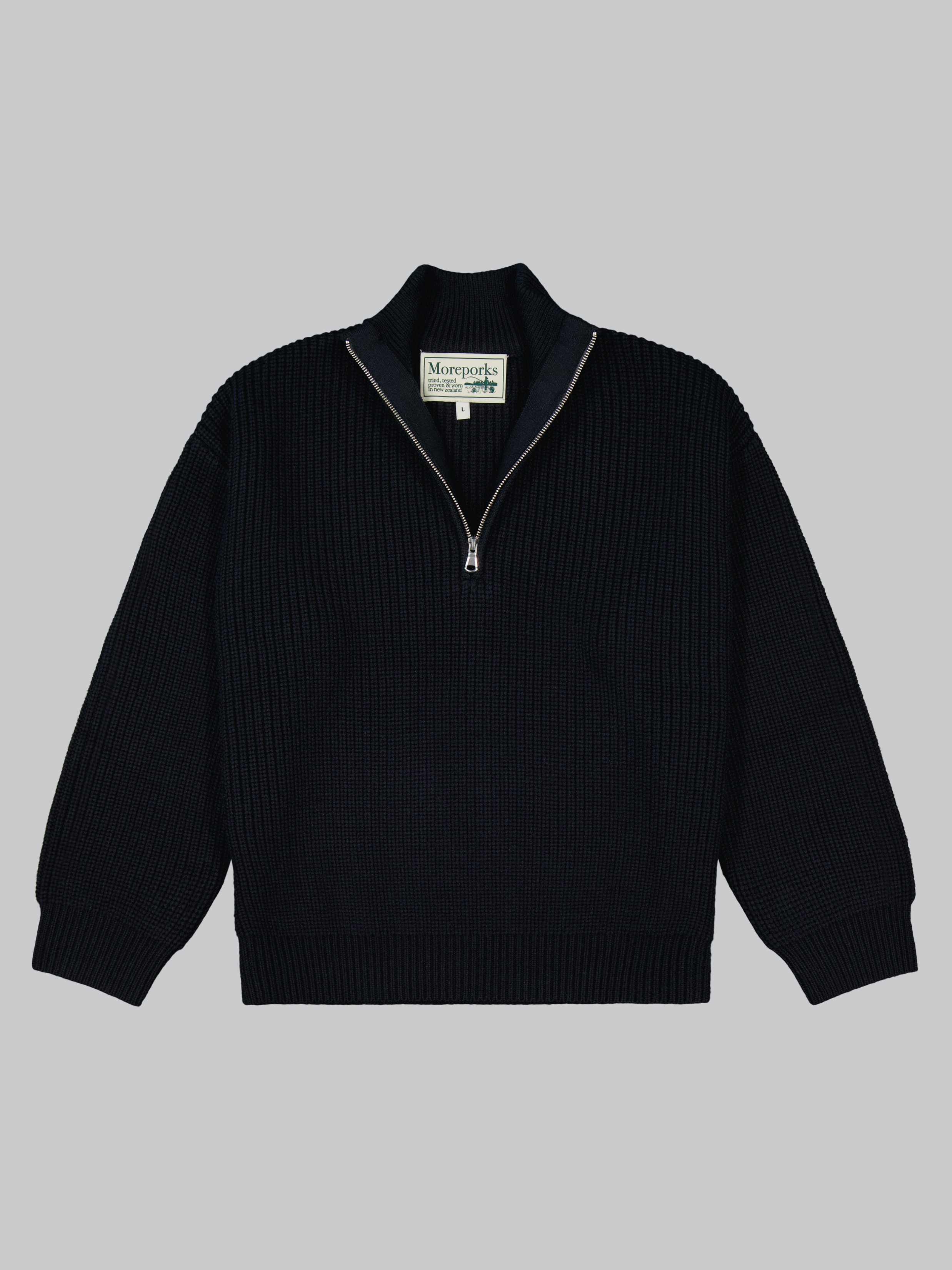 1/4 Zip Sweater - Black