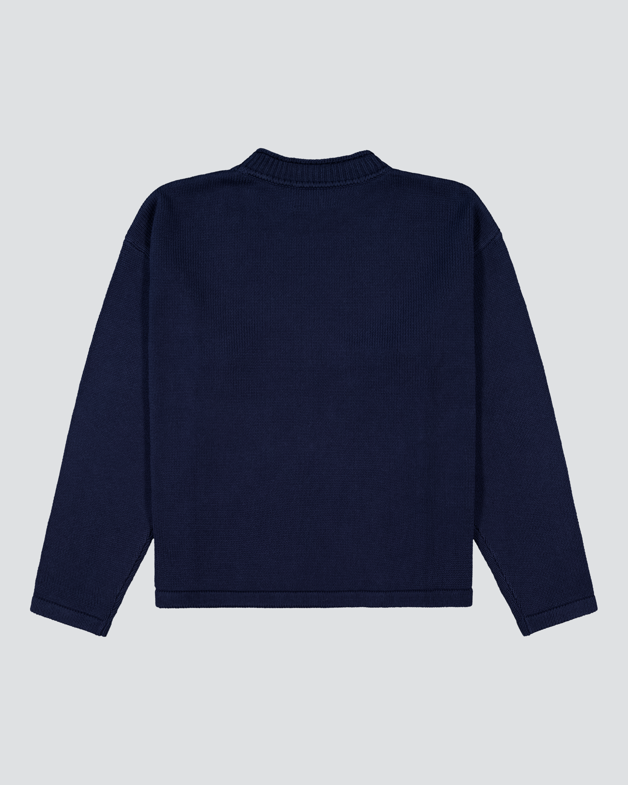 Hemp Mock Neck Knit - Navy