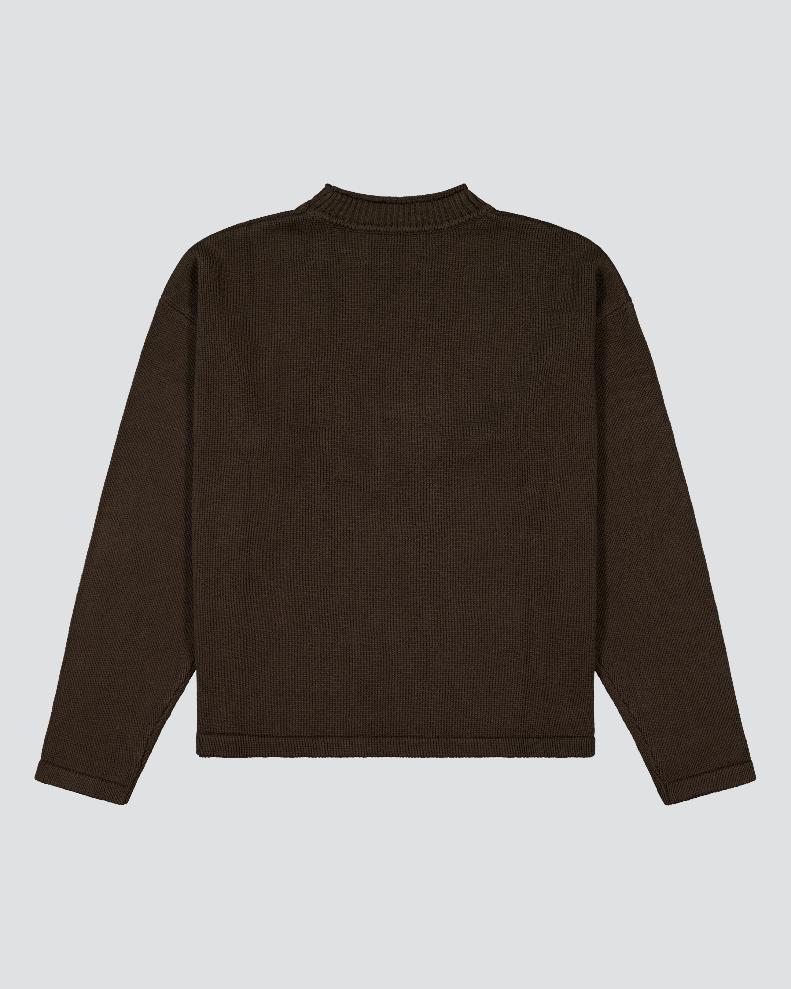 Hemp Mock Neck Knit - Brown
