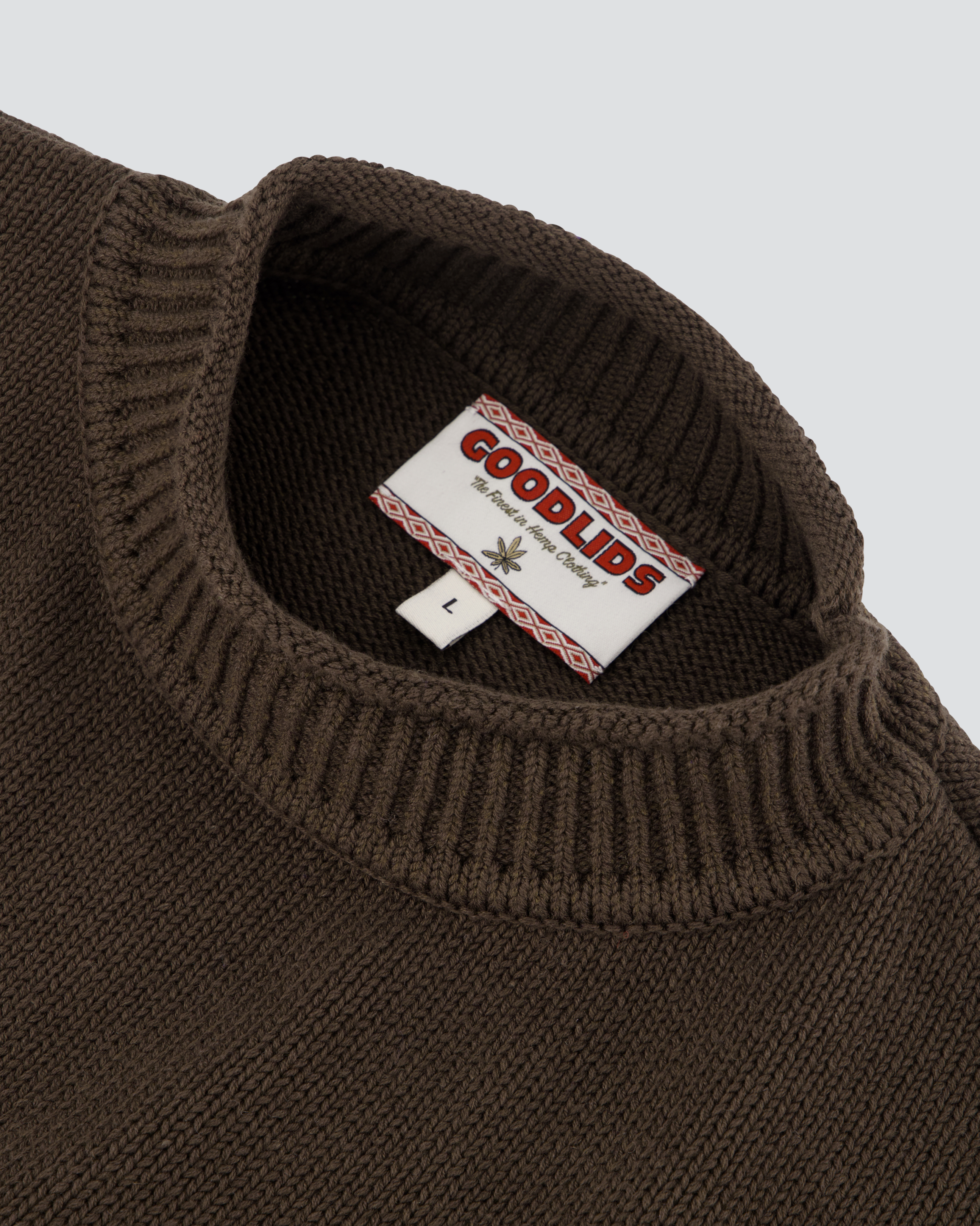Hemp Mock Neck Knit - Brown