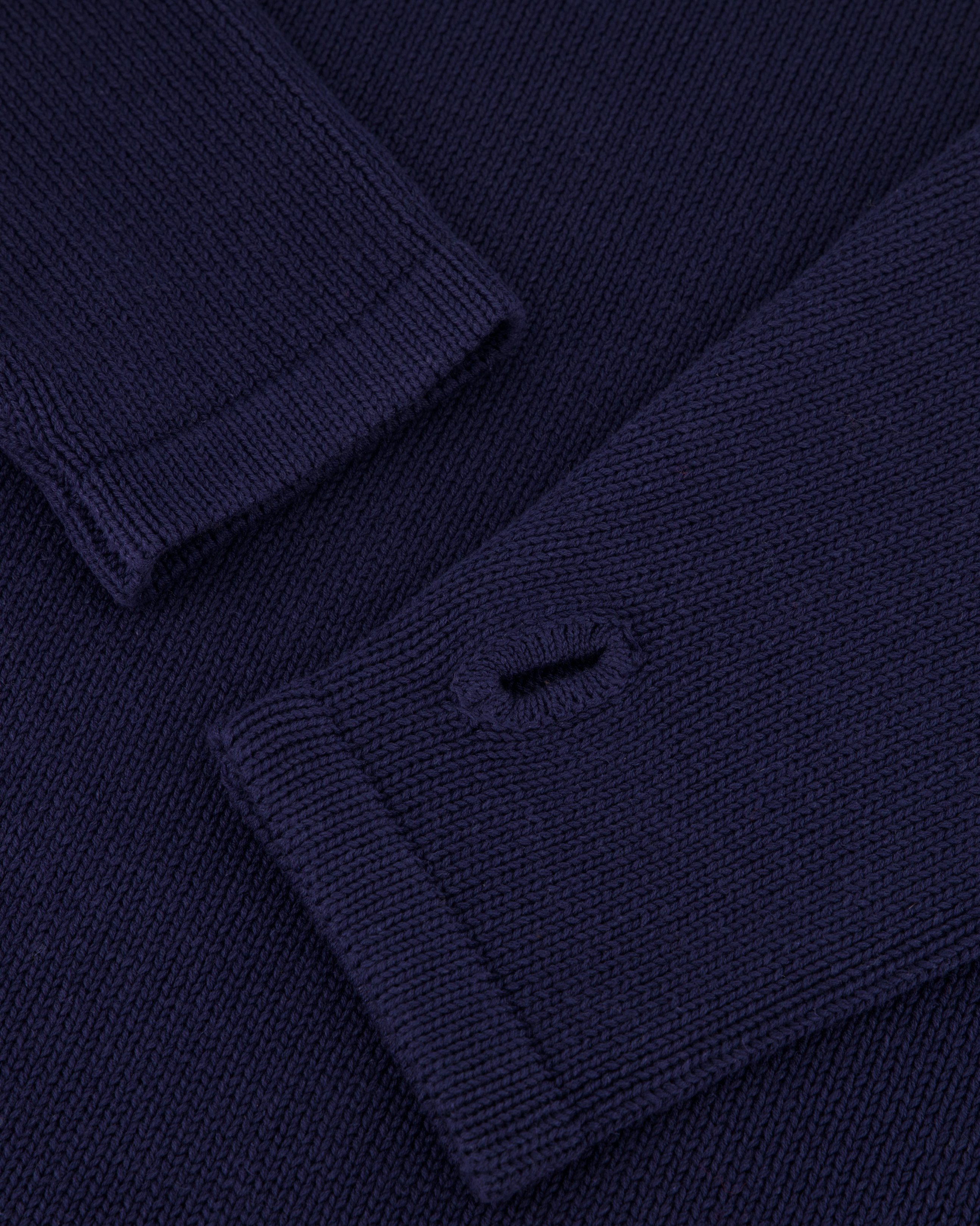 Hemp Mock Neck Knit - Navy