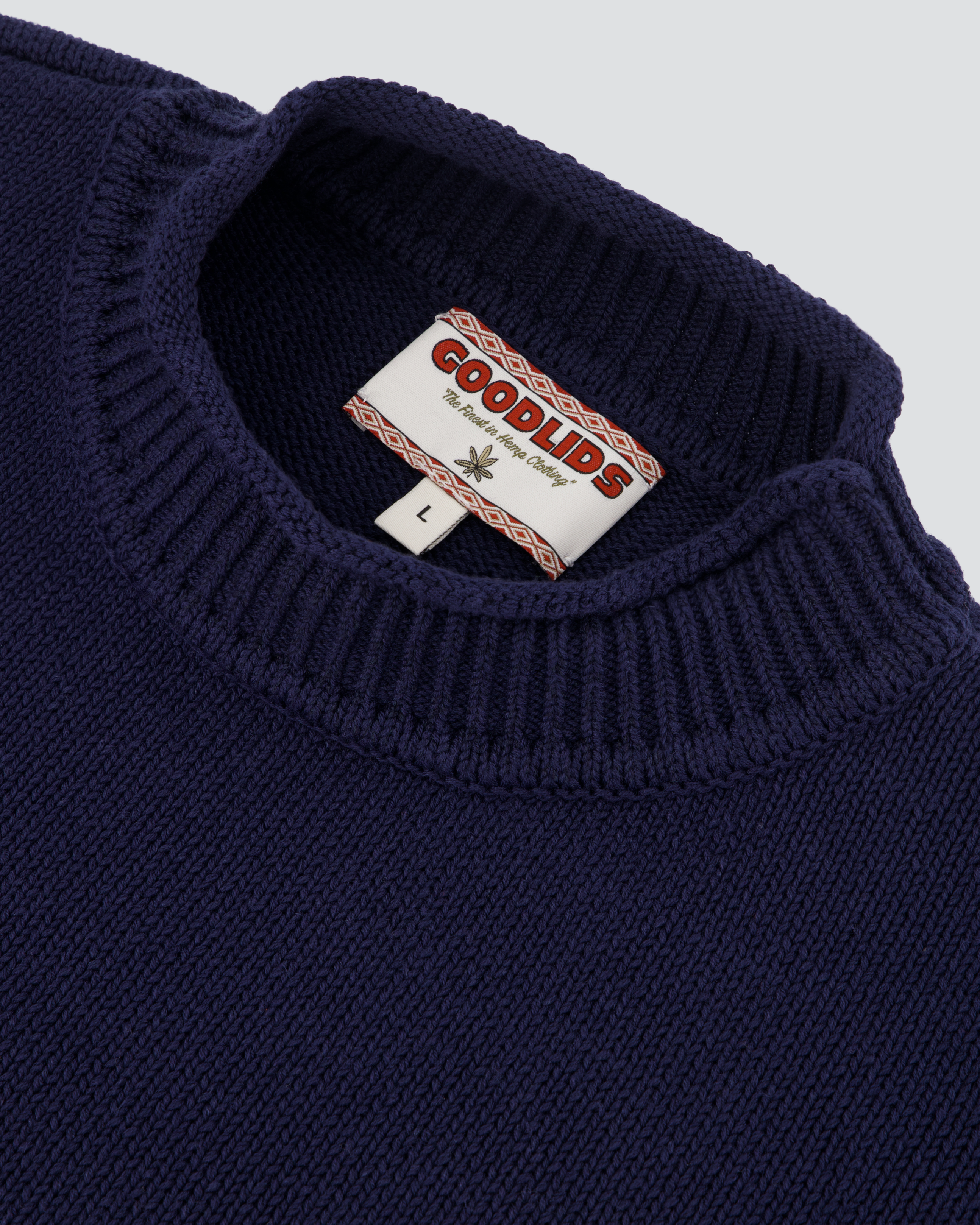 Hemp Mock Neck Knit - Navy