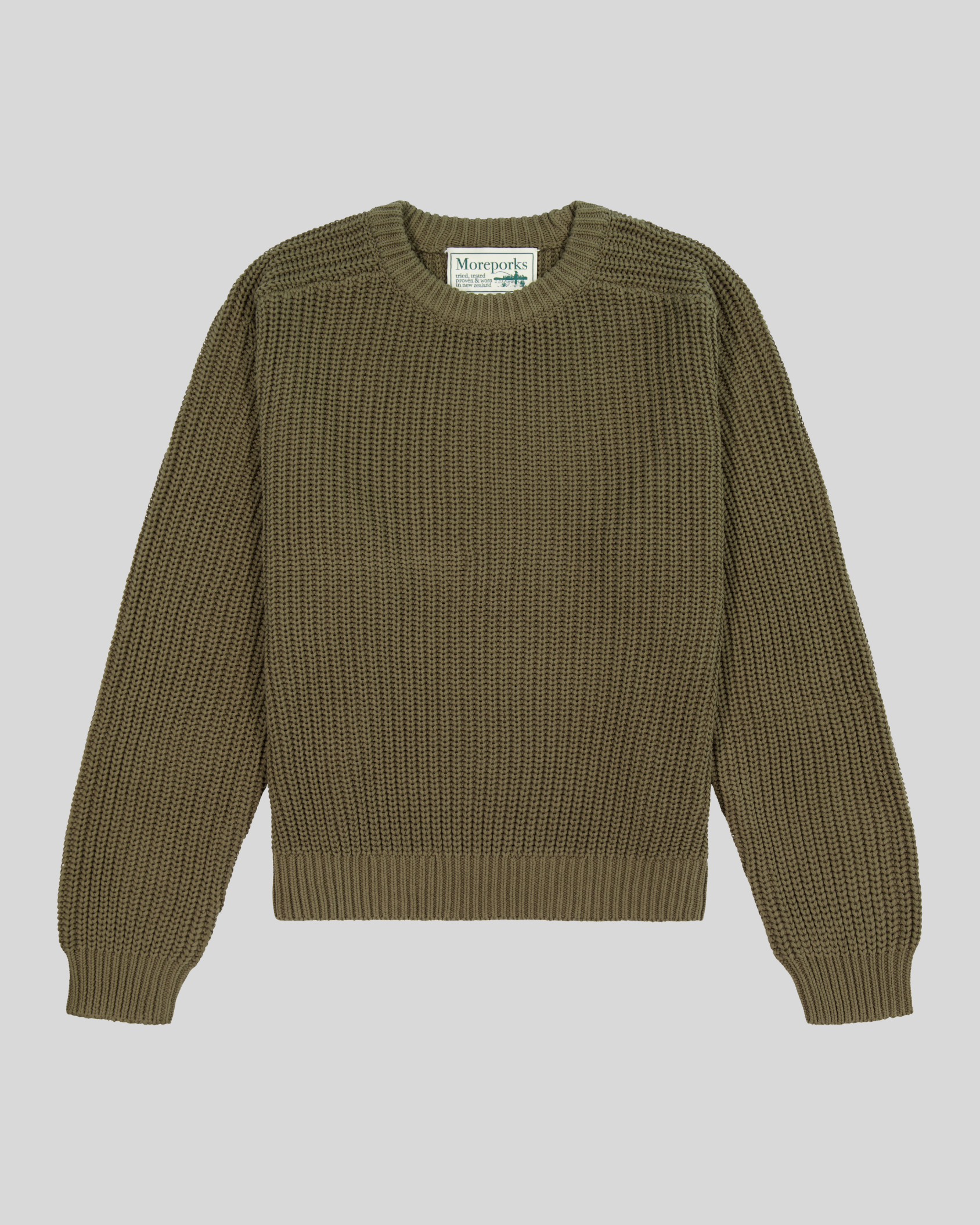 Fisherman Knit Sweater - Olive