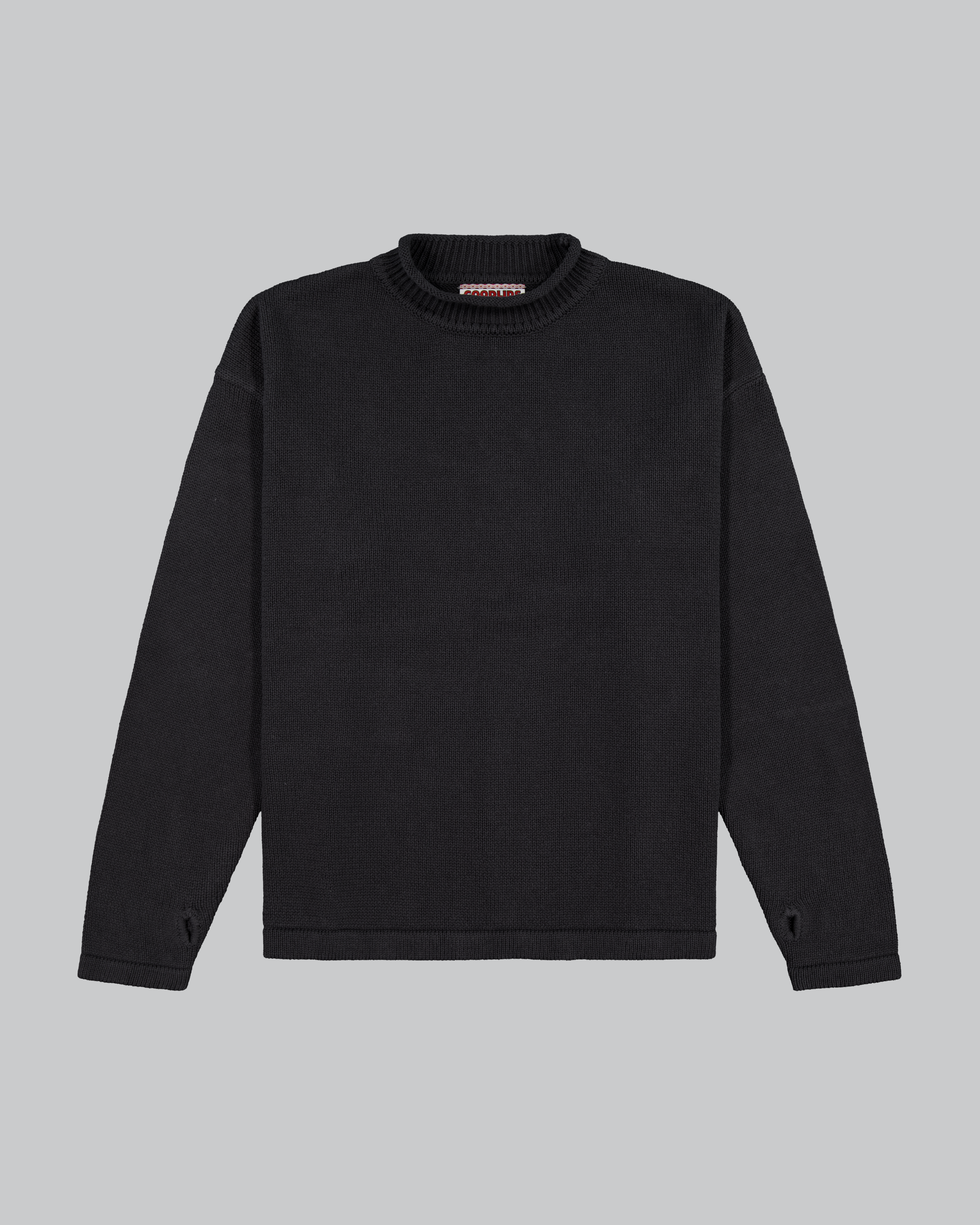 Hemp Mock Neck Knit - Charcoal
