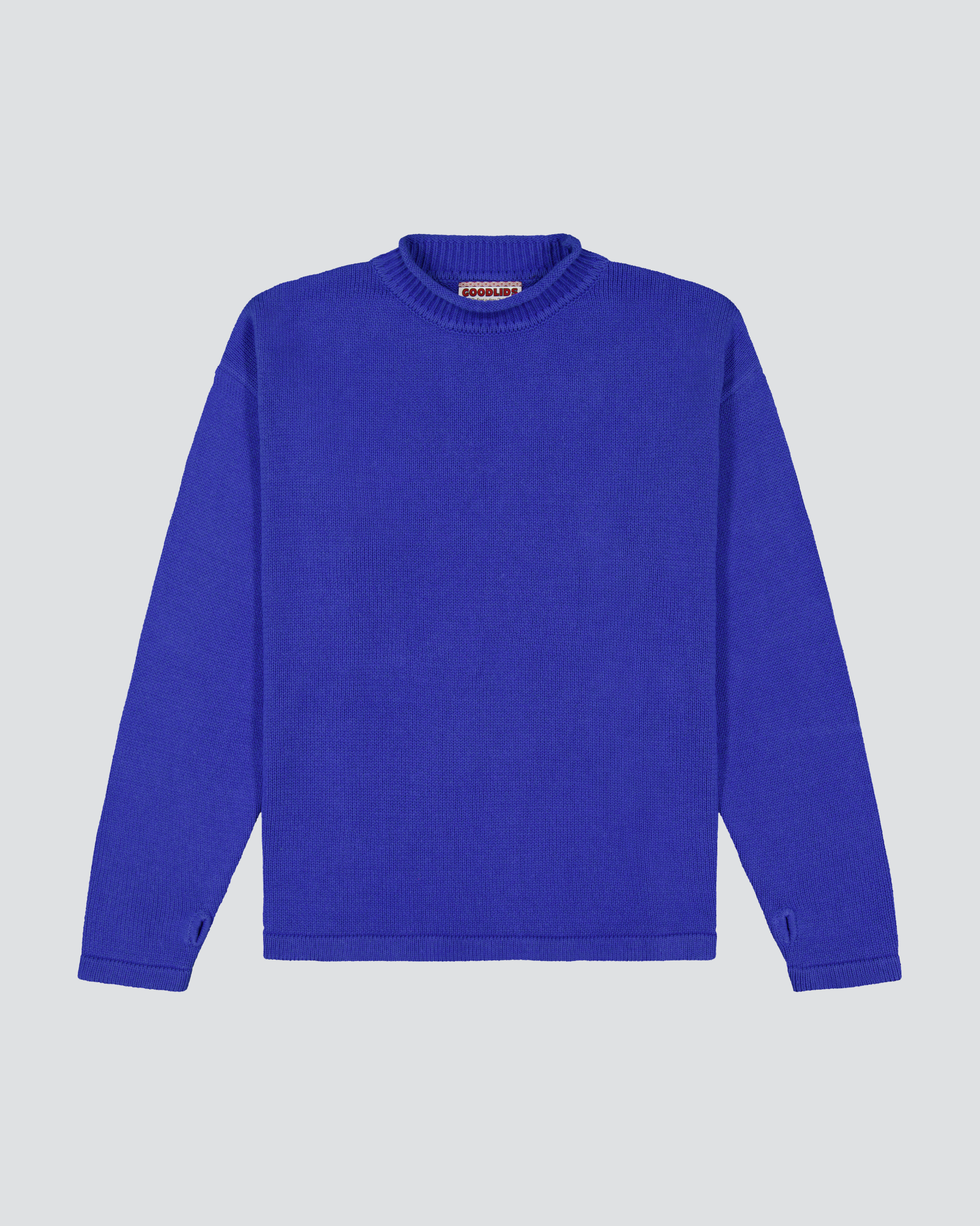 Hemp Mock Neck Knit - Blue