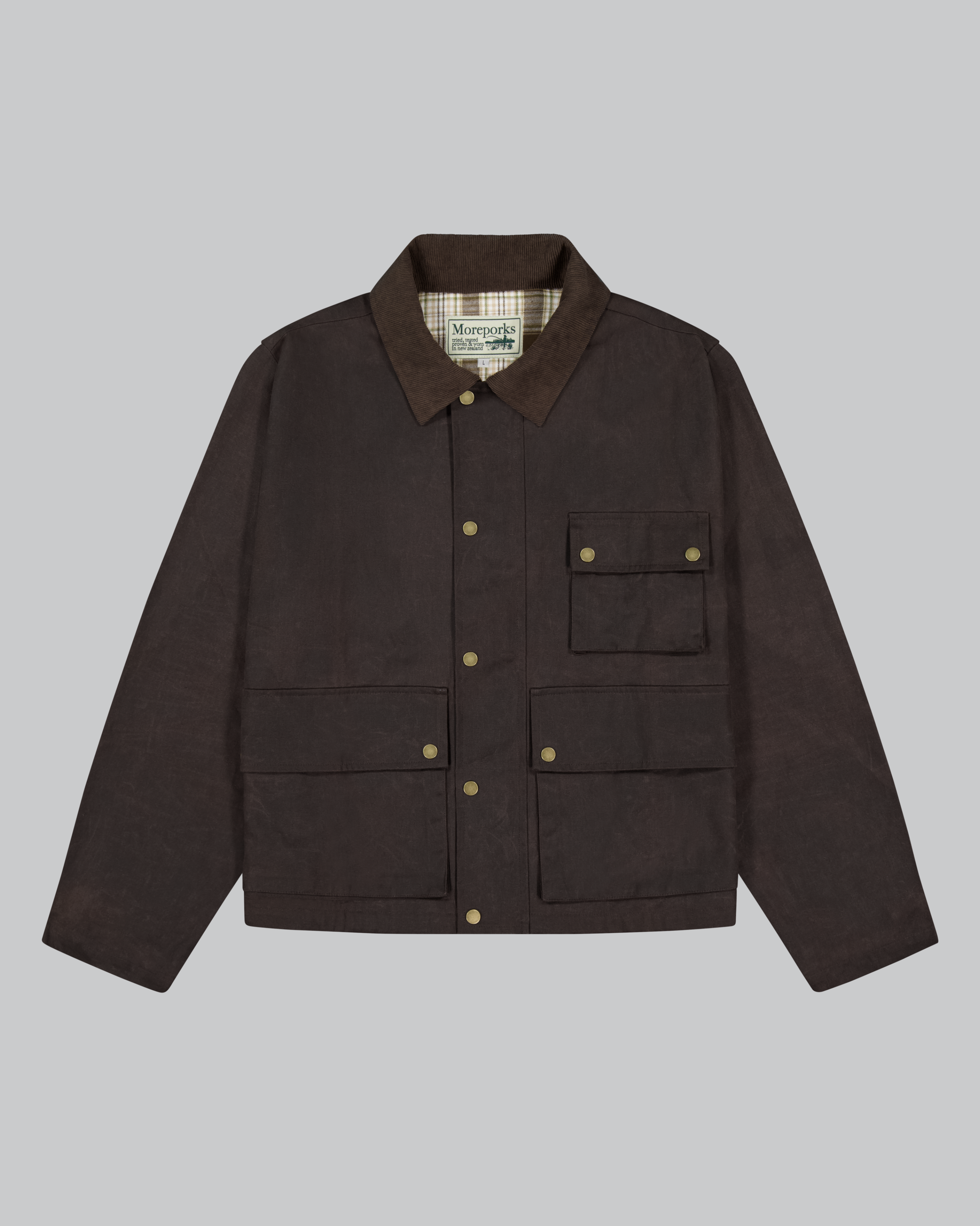 Cropped Highland Coat - Waxed Brown