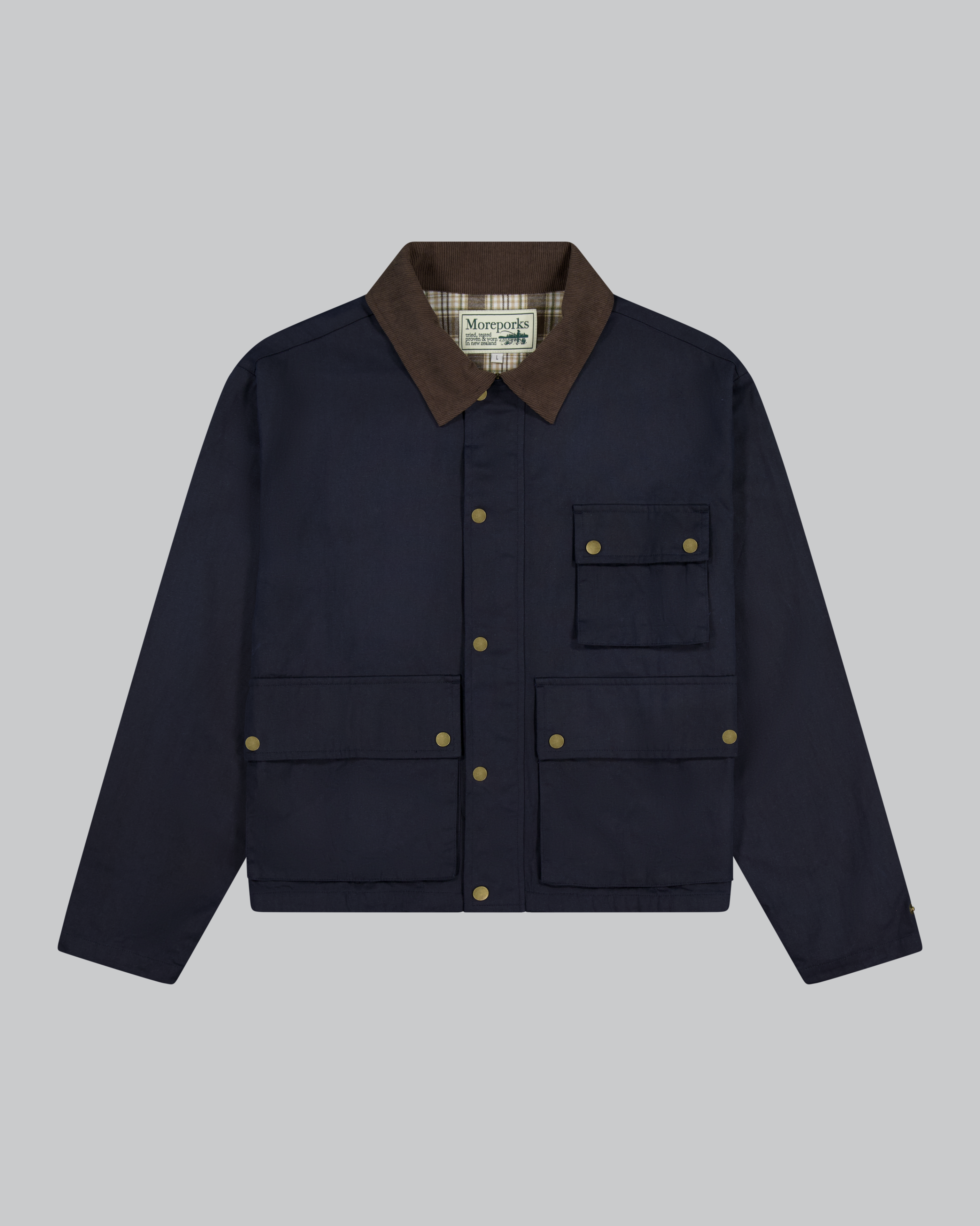 Cropped Highland Coat - Waxed Navy