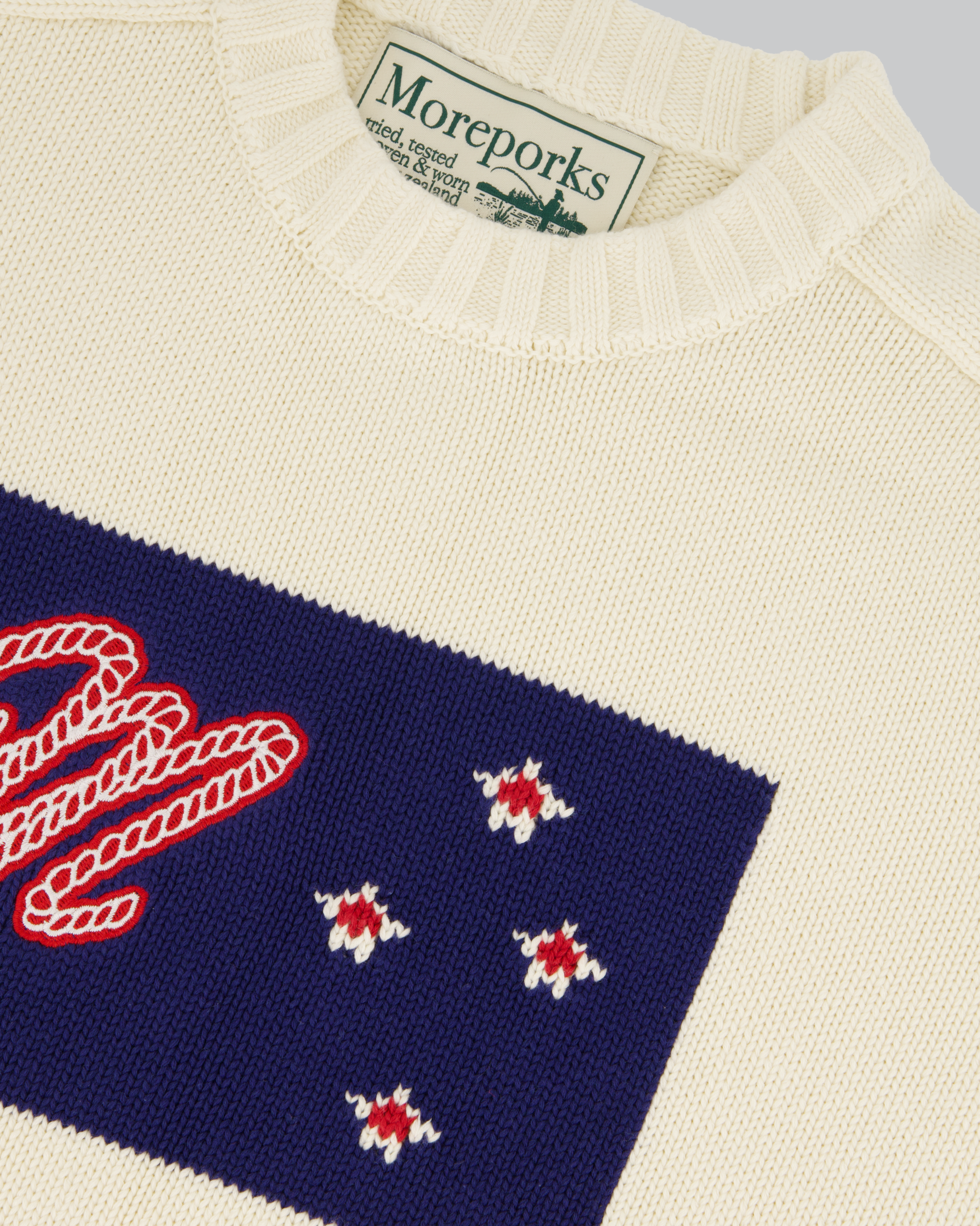 Flag Knit Sweater - Cream