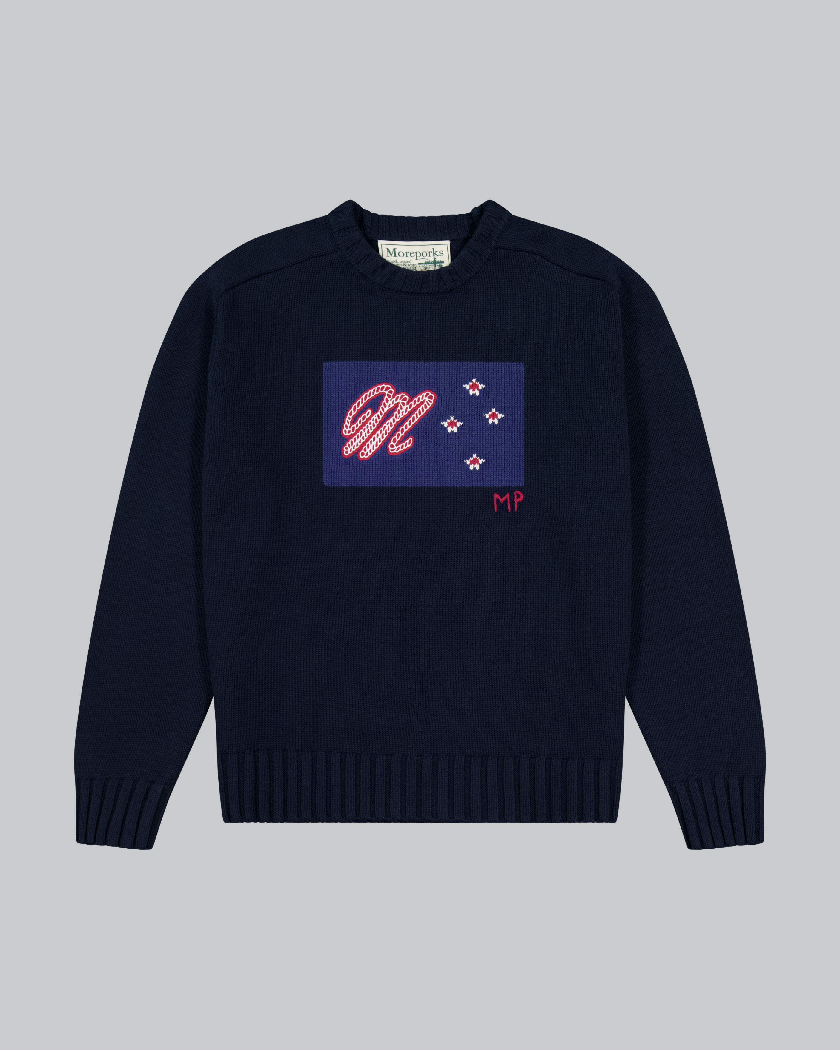Flag Knit Sweater - Navy