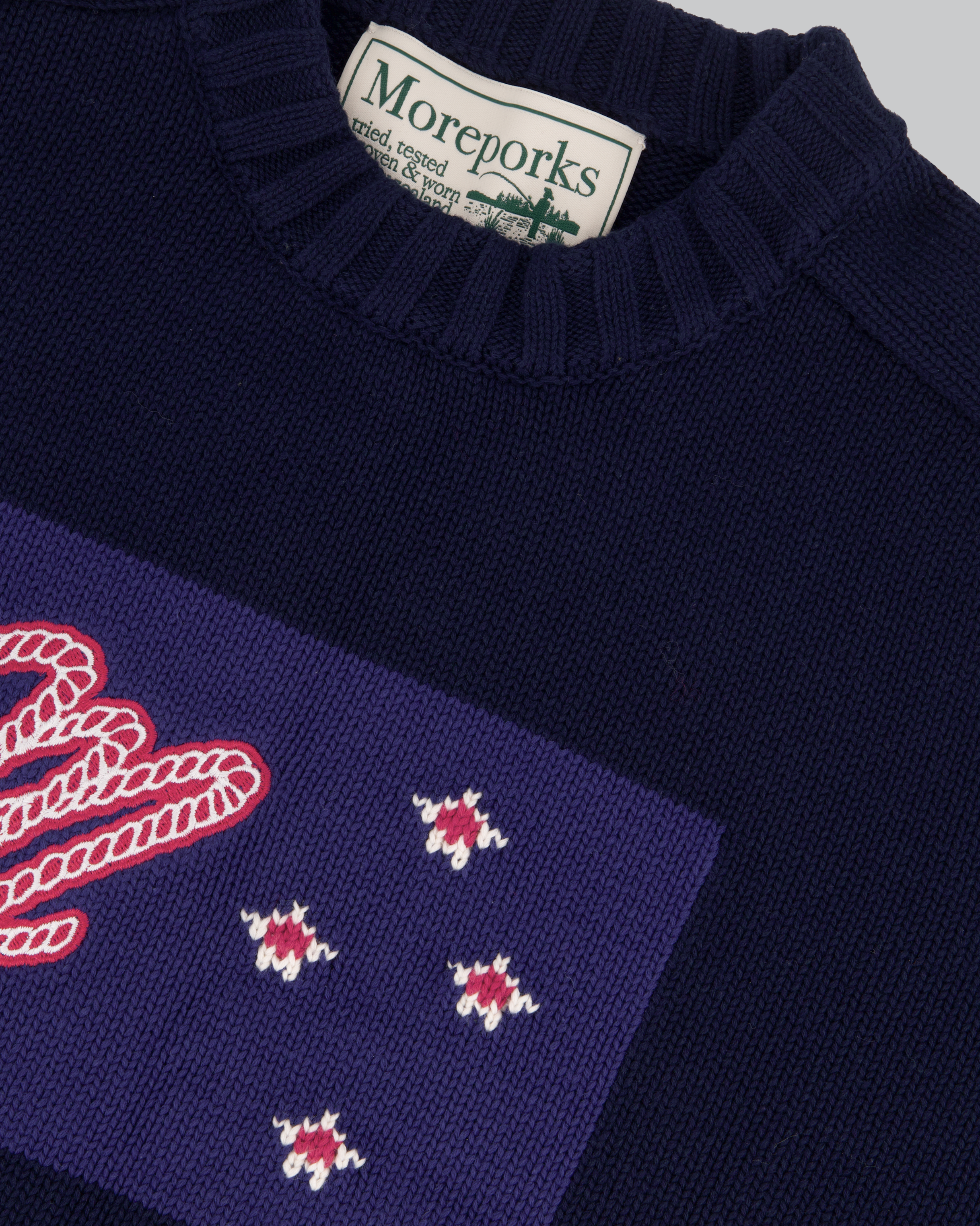 Flag Knit Sweater - Navy