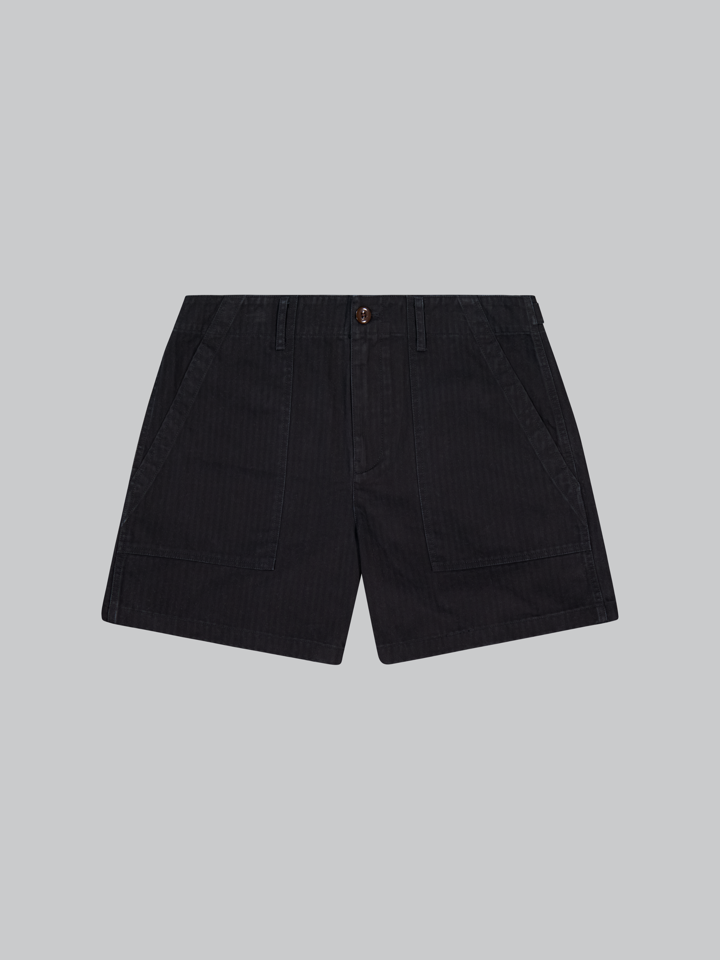 Fatigue Shorts - Black Herringbone