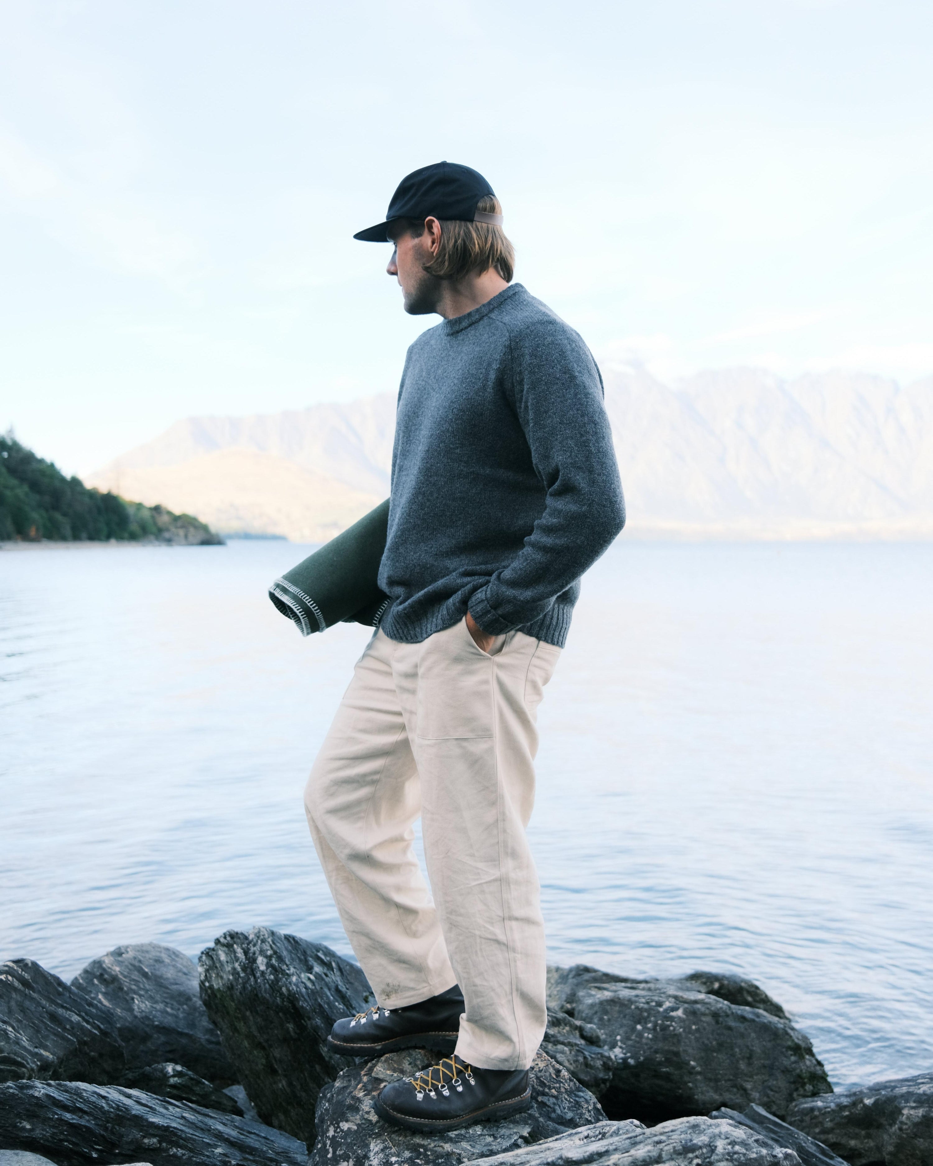 Woollen Knit Sweater - Charcoal