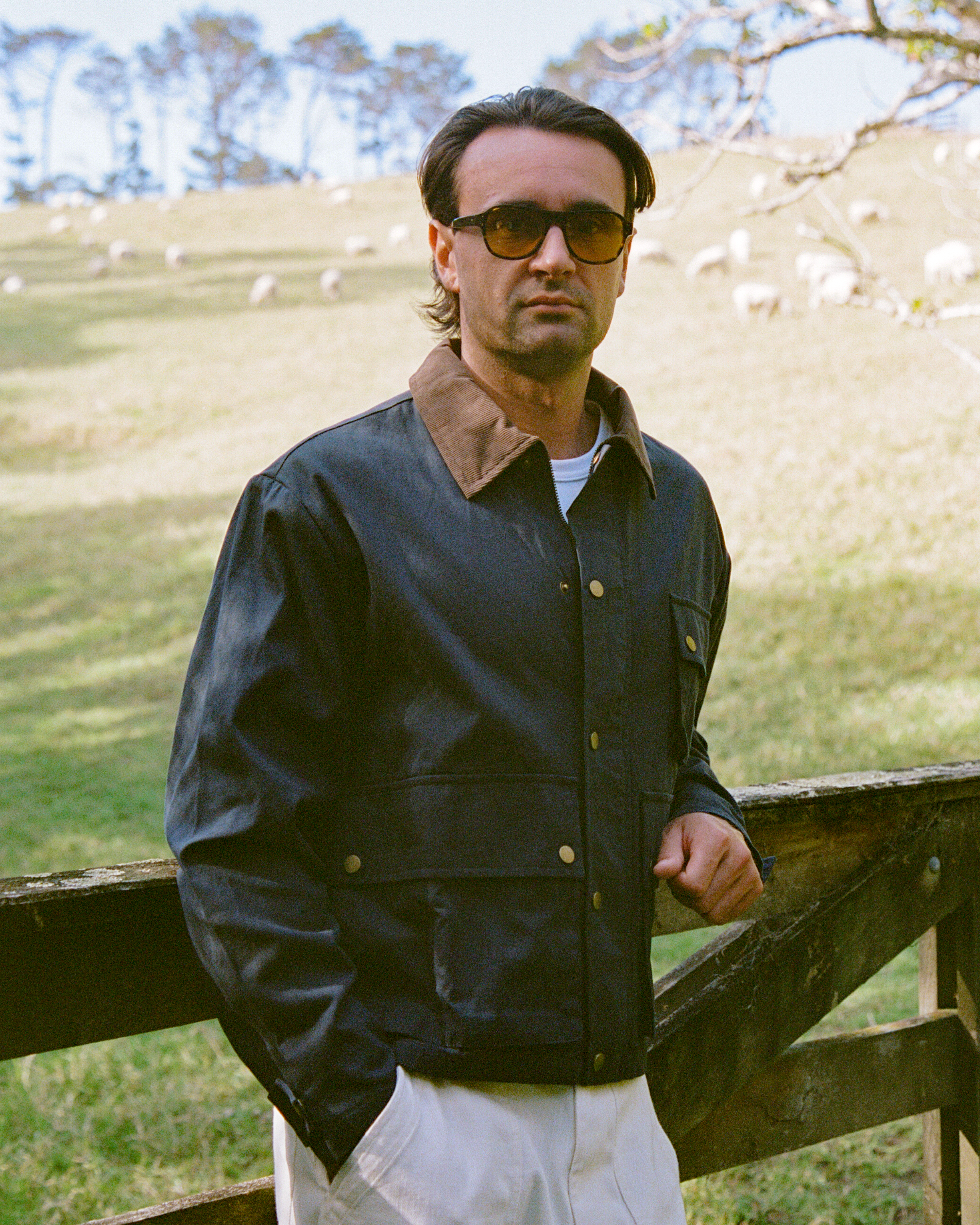 Cropped Highland Coat - Waxed Navy