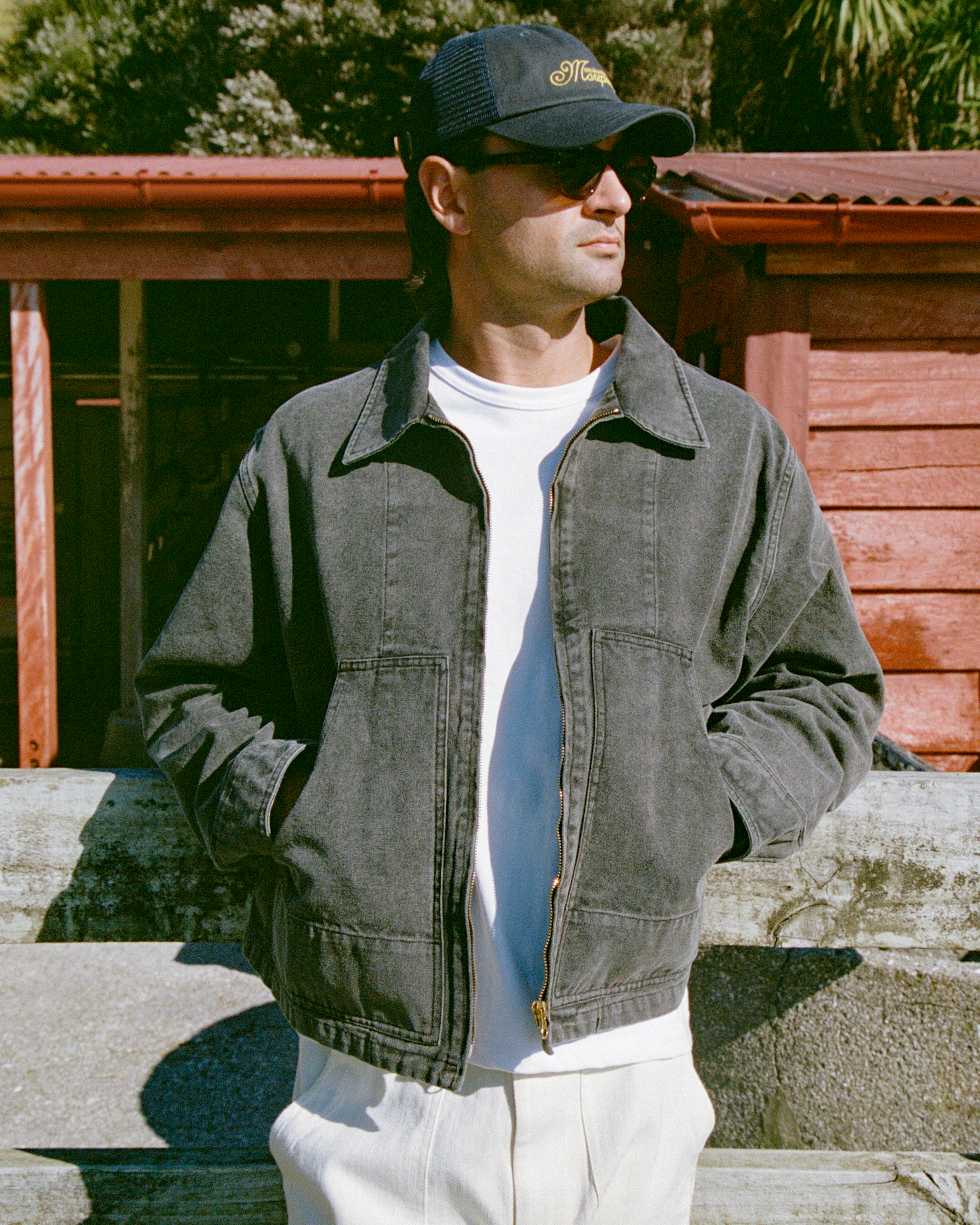 Washed Work Jacket - Charcoal