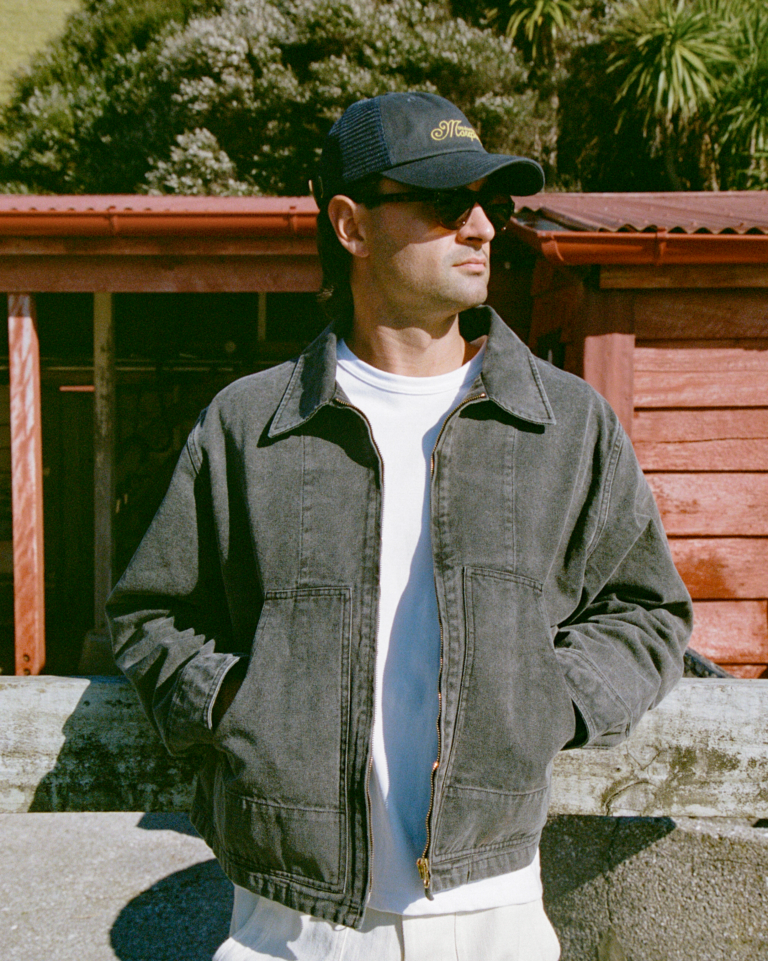 Waxed Dad Trucker - Navy