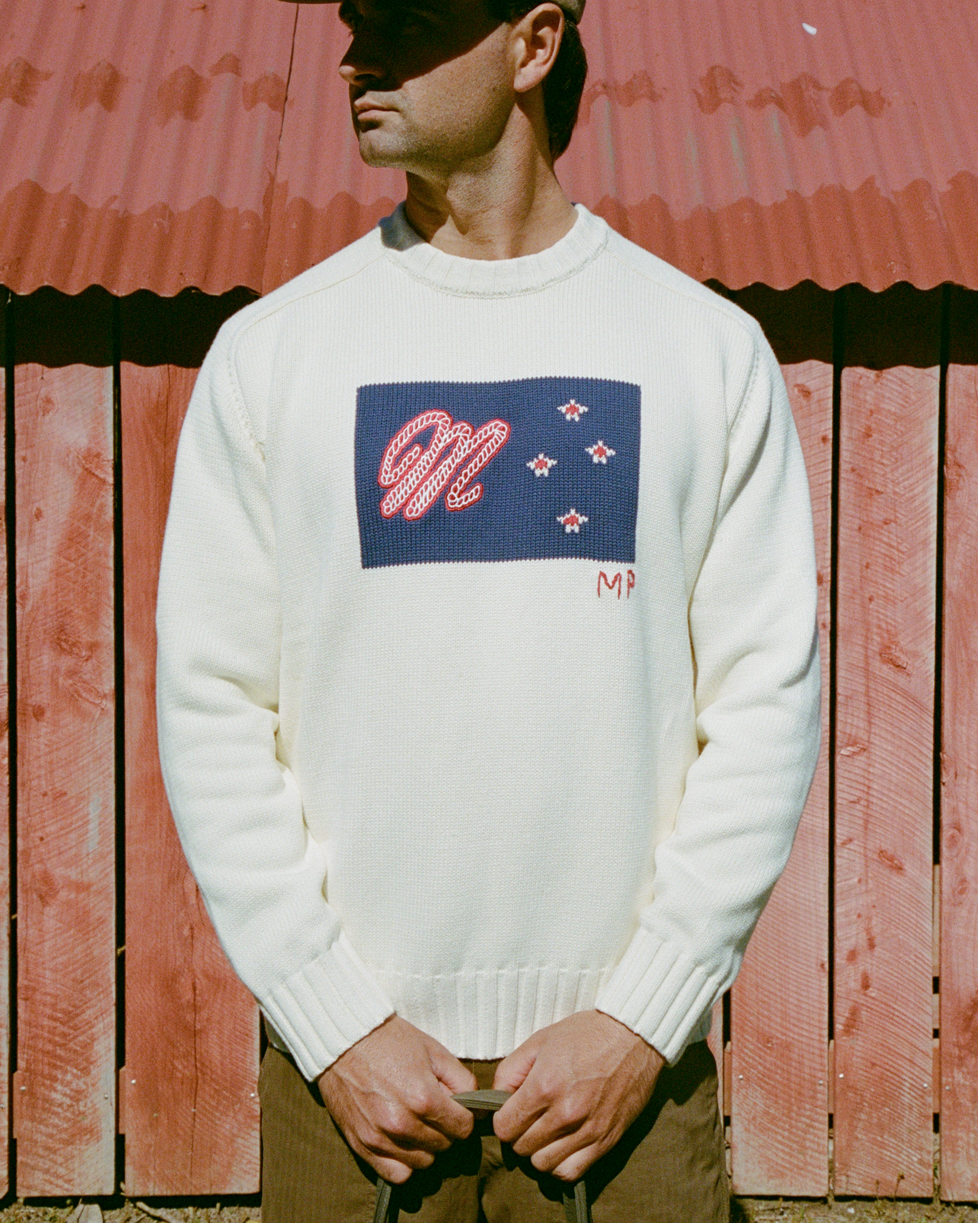 Flag Knit Sweater - Cream