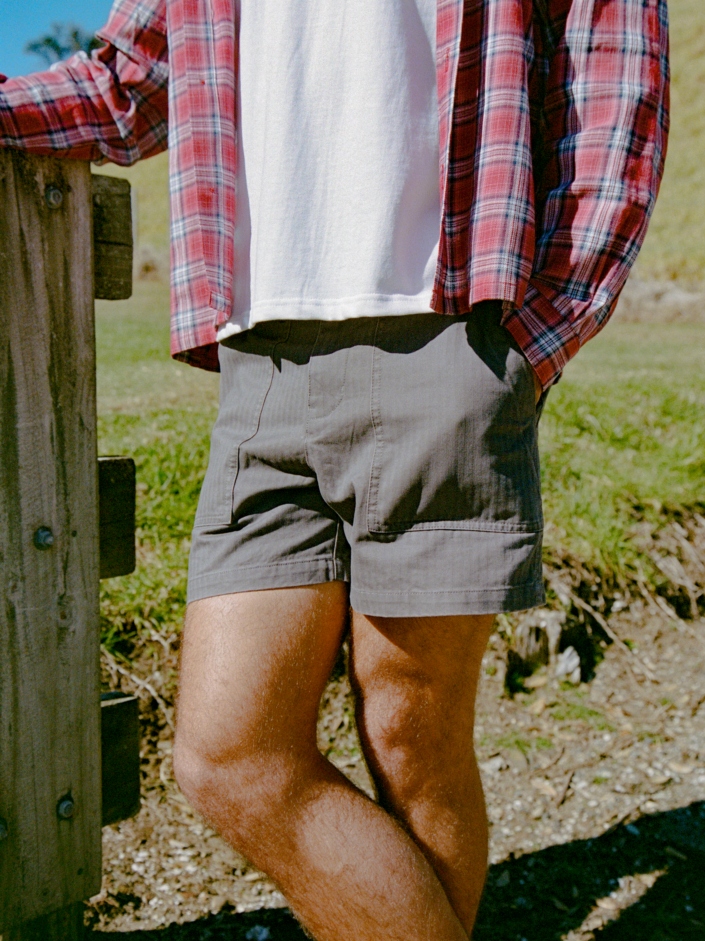 Fatigue Shorts - Charcoal Herringbone