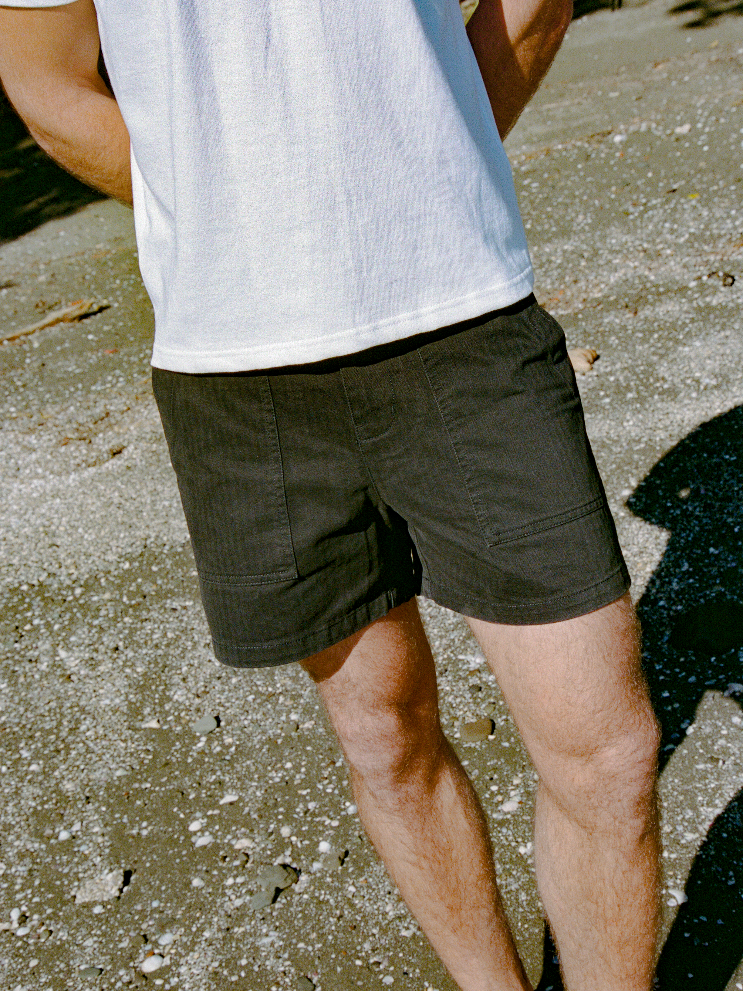 Fatigue Shorts - Black Herringbone