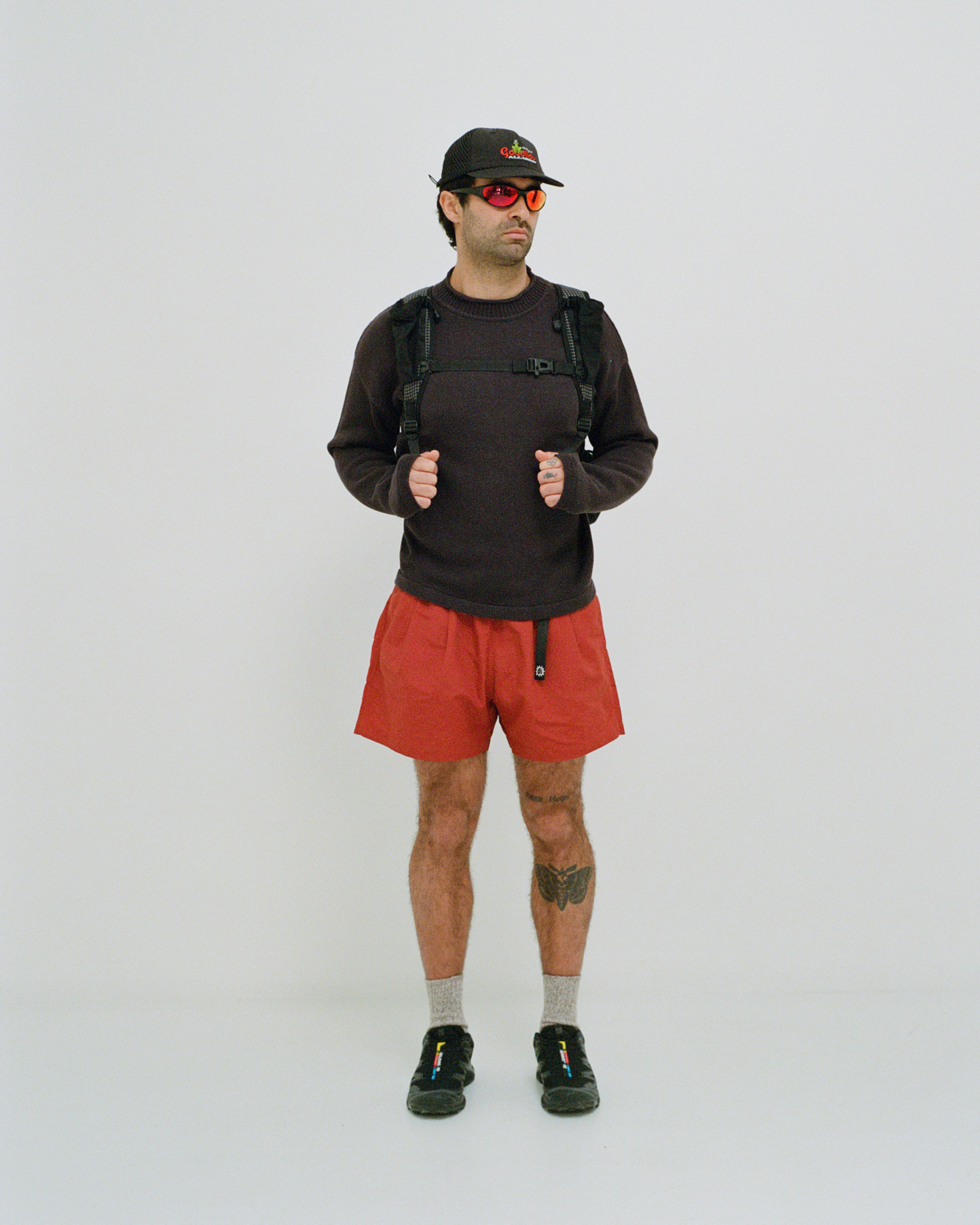 Pleated Hiking Short - Red