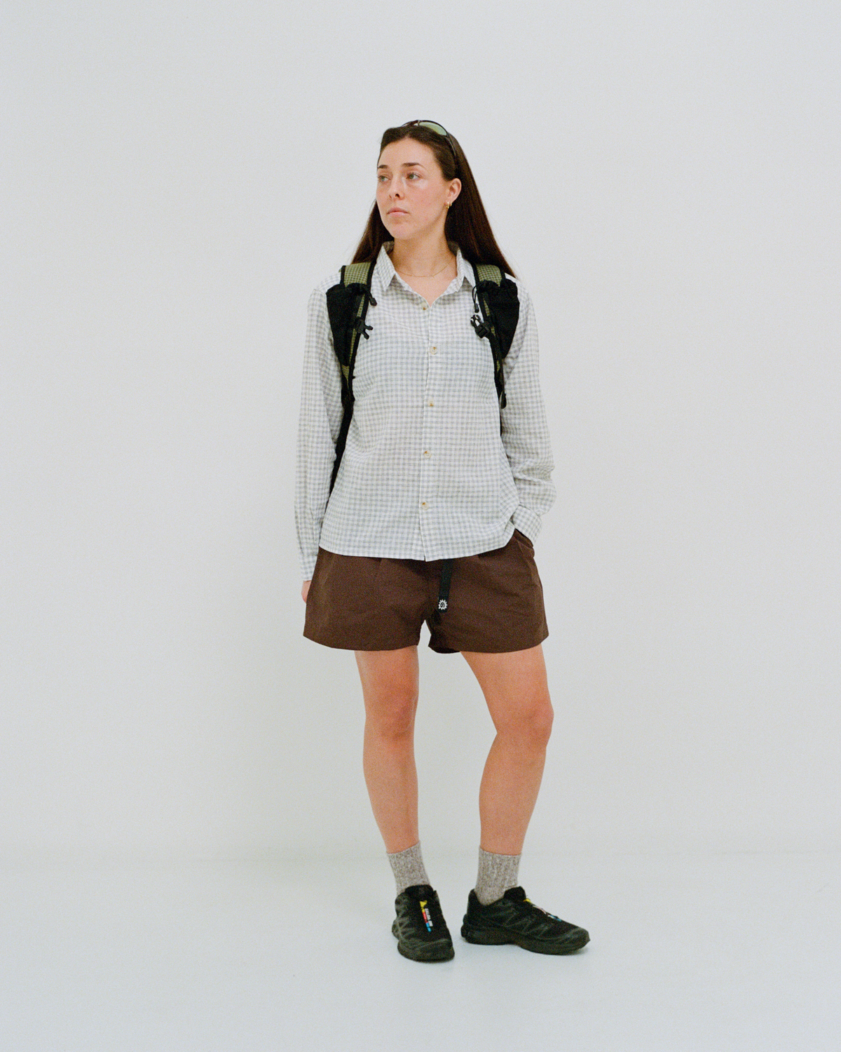 Pleated Hiking Short - Brown