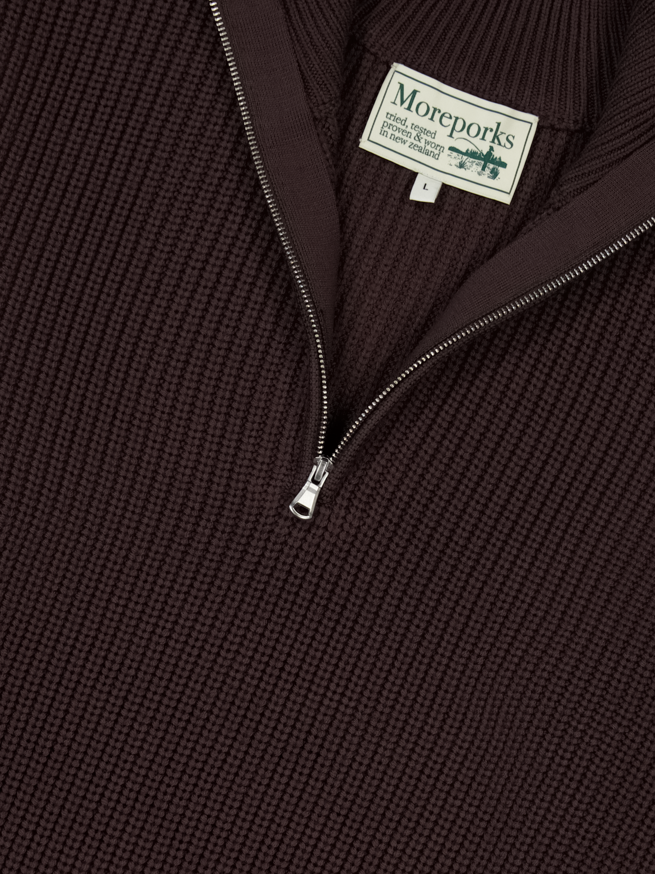 1/4 Zip Sweater - Brown