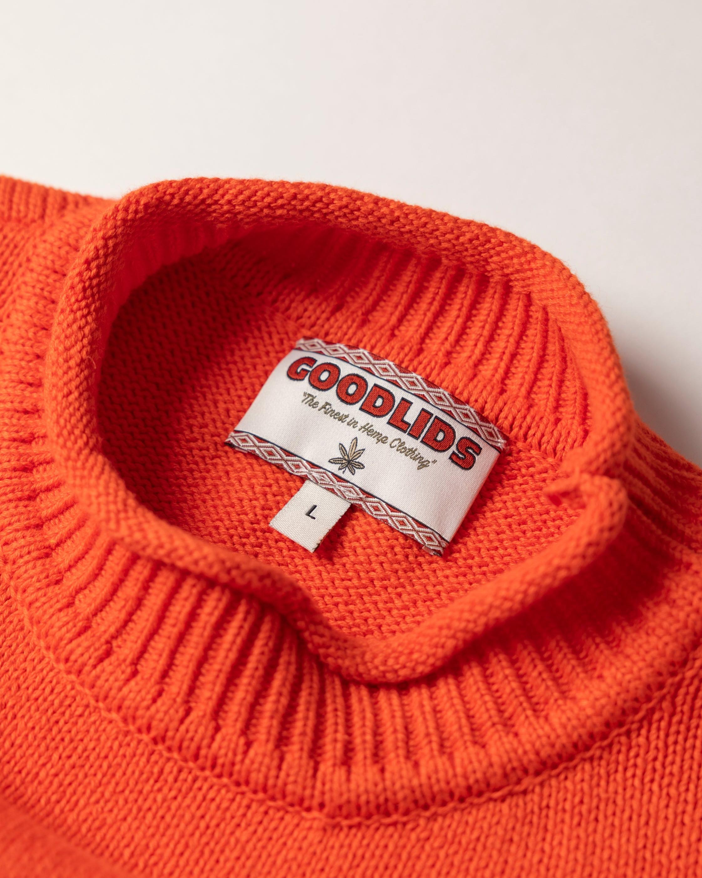 Hemp Mock Neck Knit - Red
