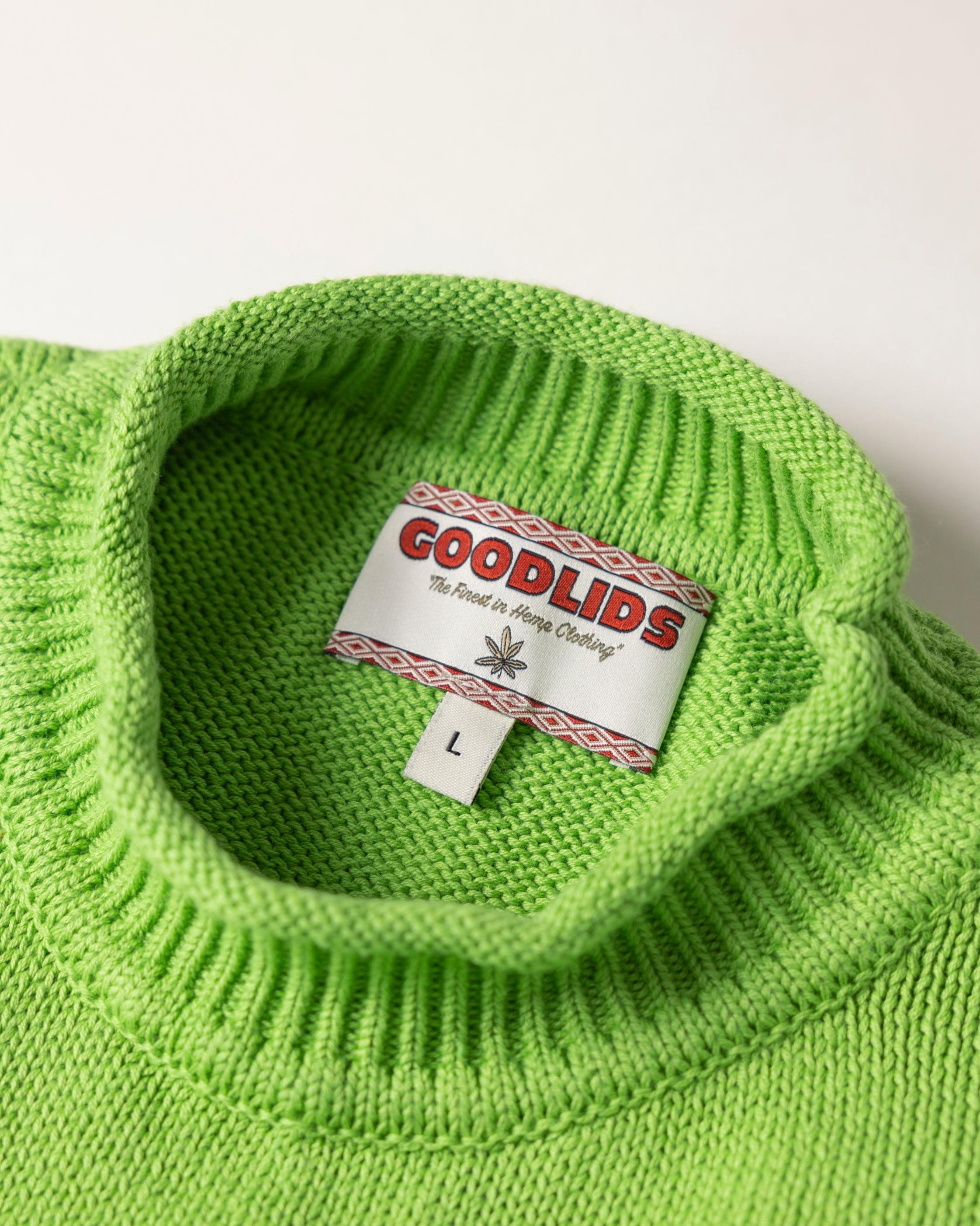 Hemp Mock Neck Knit - Kiwi