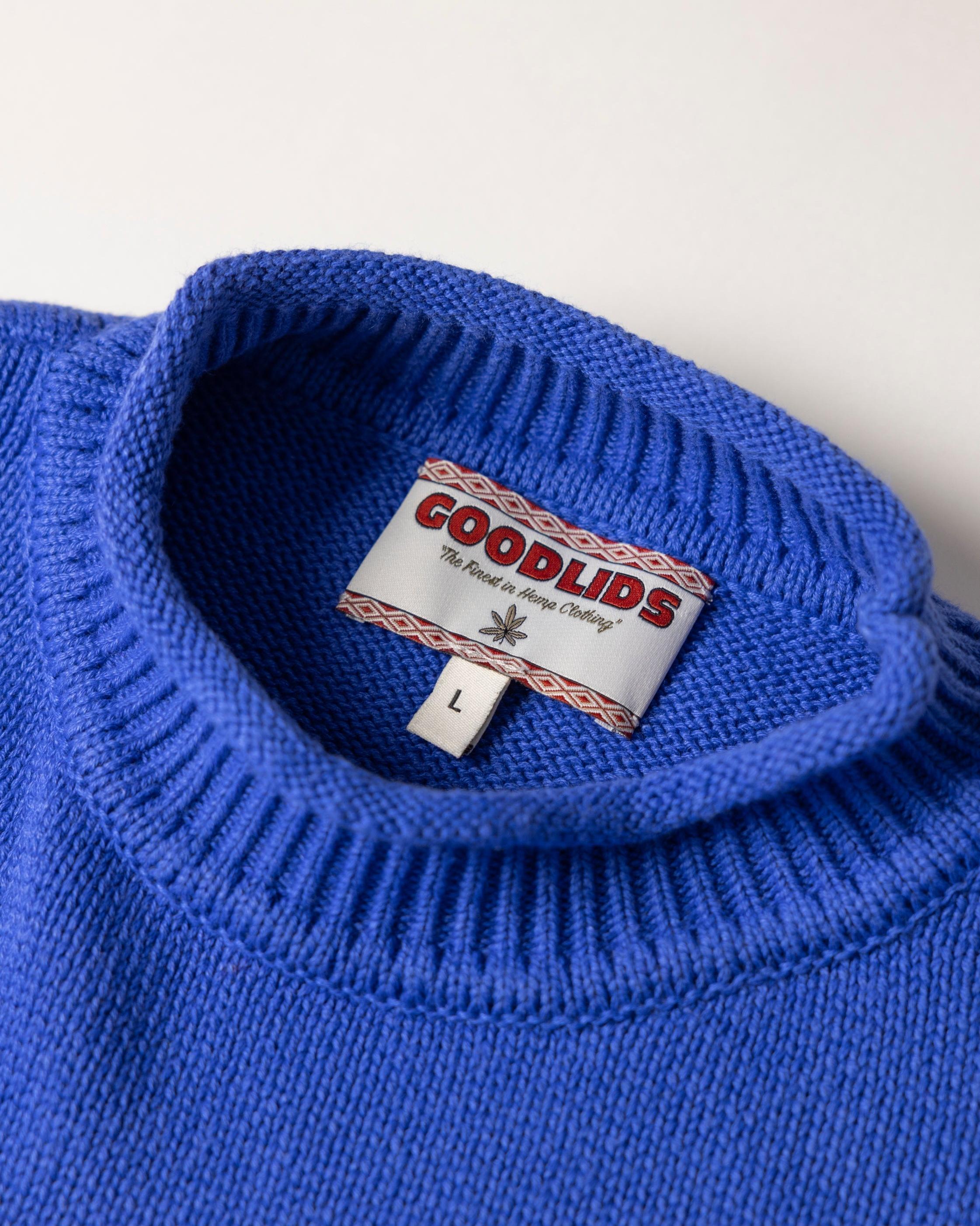 Hemp Mock Neck Knit - Blue