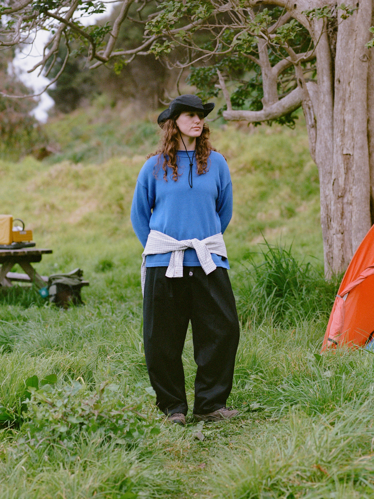 Pleated Hiking Pants - Black Twill