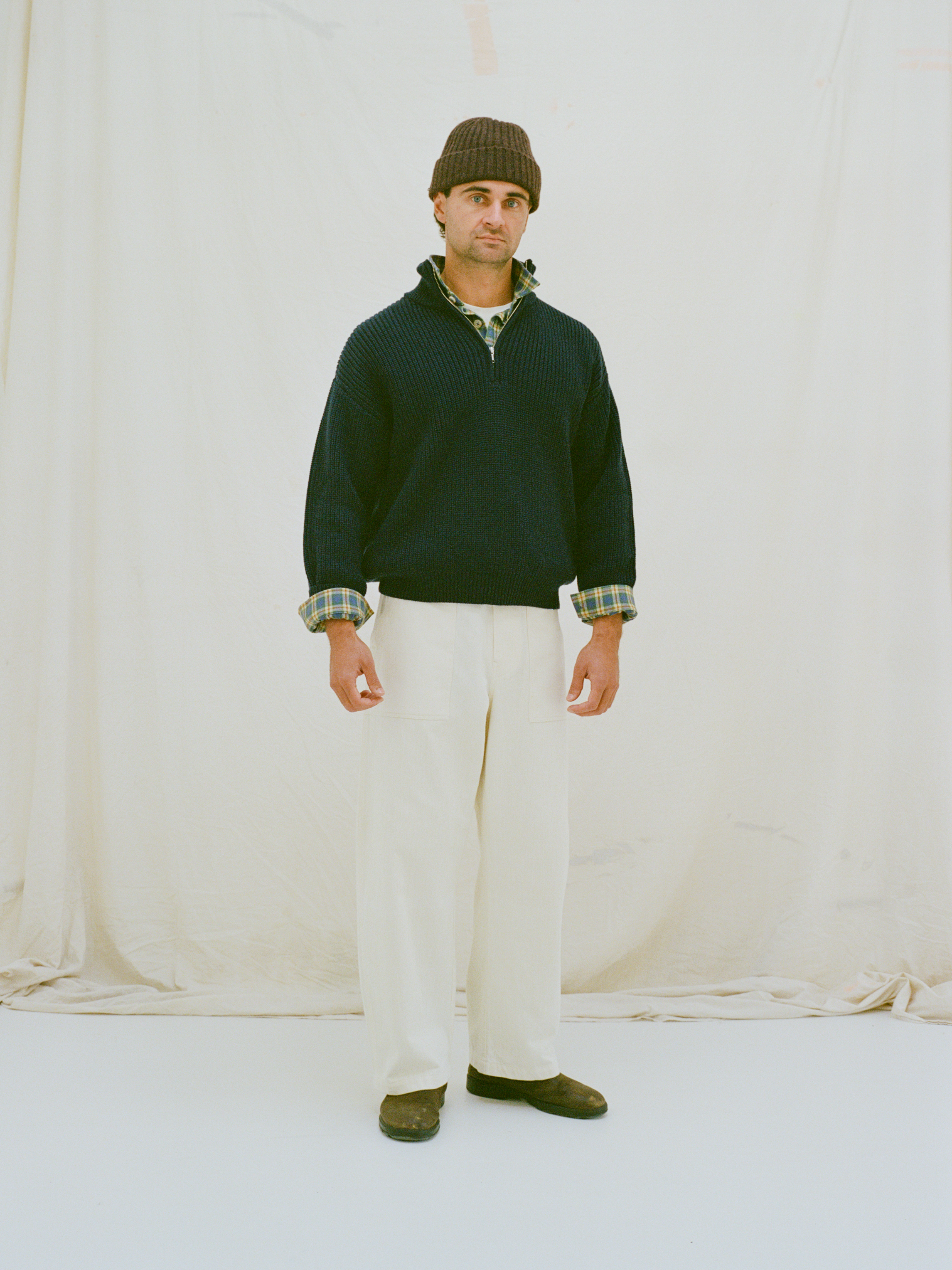 1/4 Zip Sweater - Navy