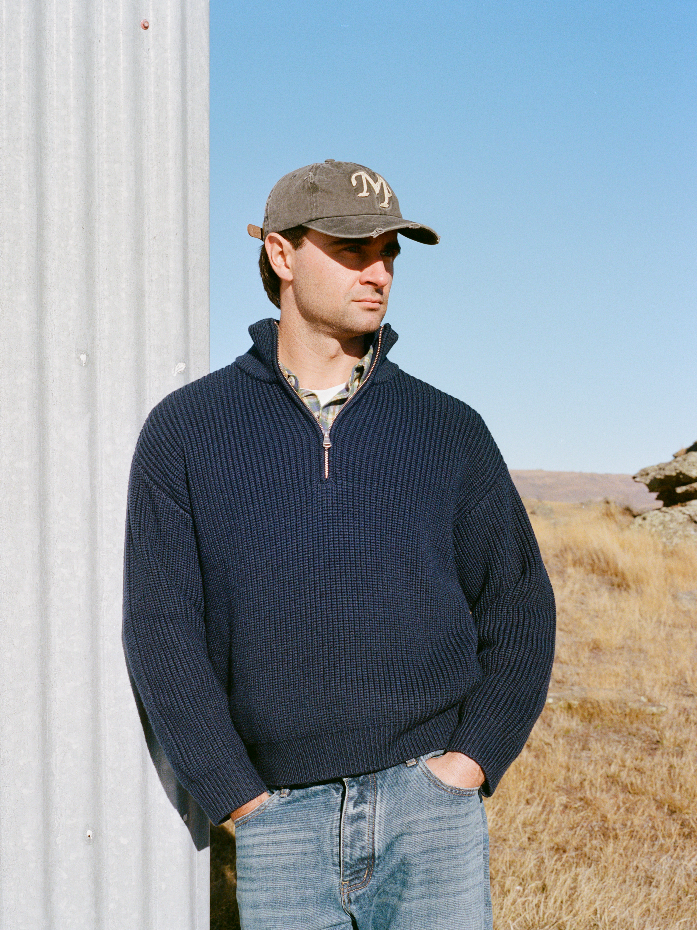 1/4 Zip Sweater - Navy