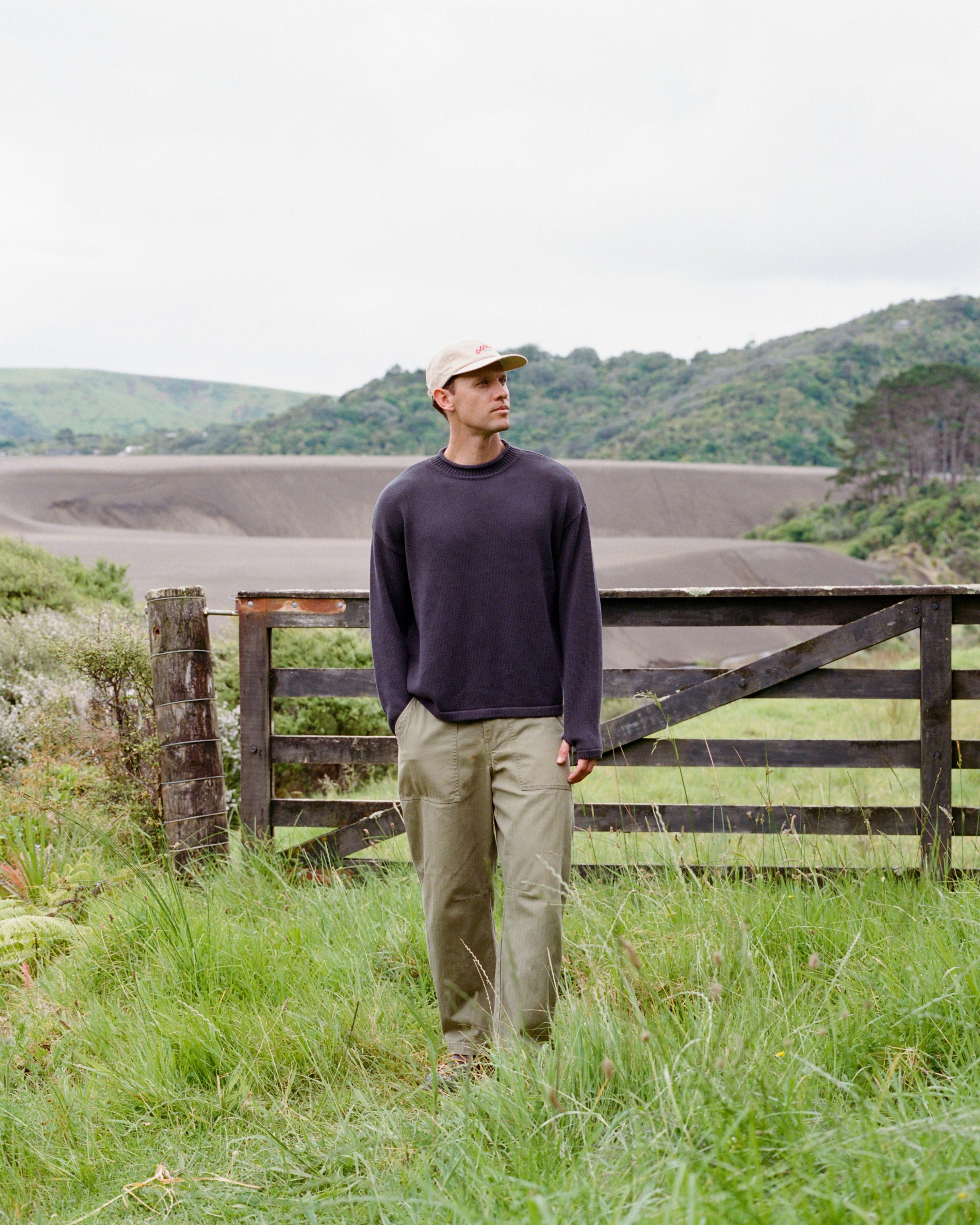 Hemp Mock Neck Knit - Charcoal