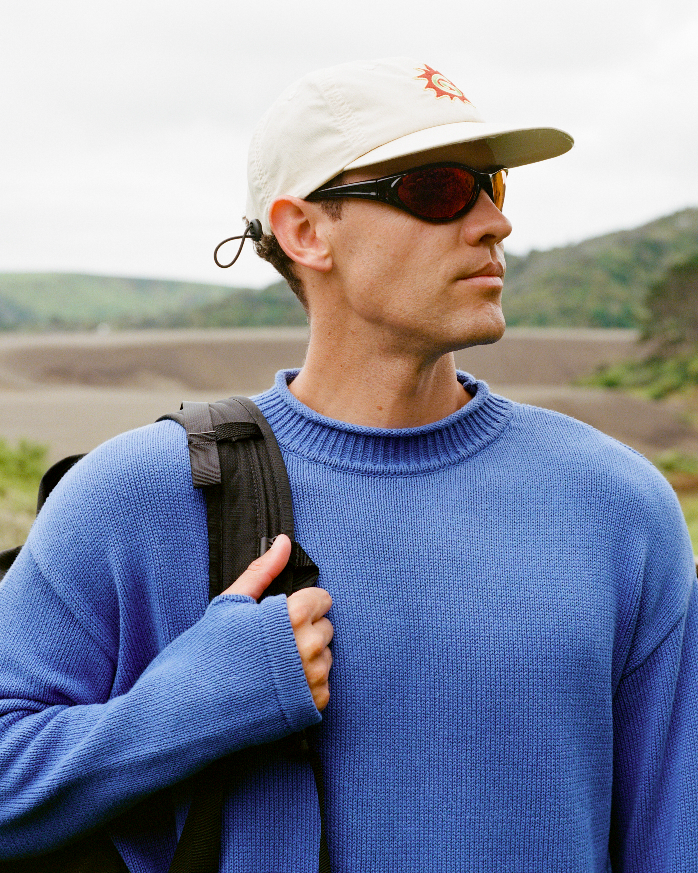 Hemp Mock Neck Knit - Blue