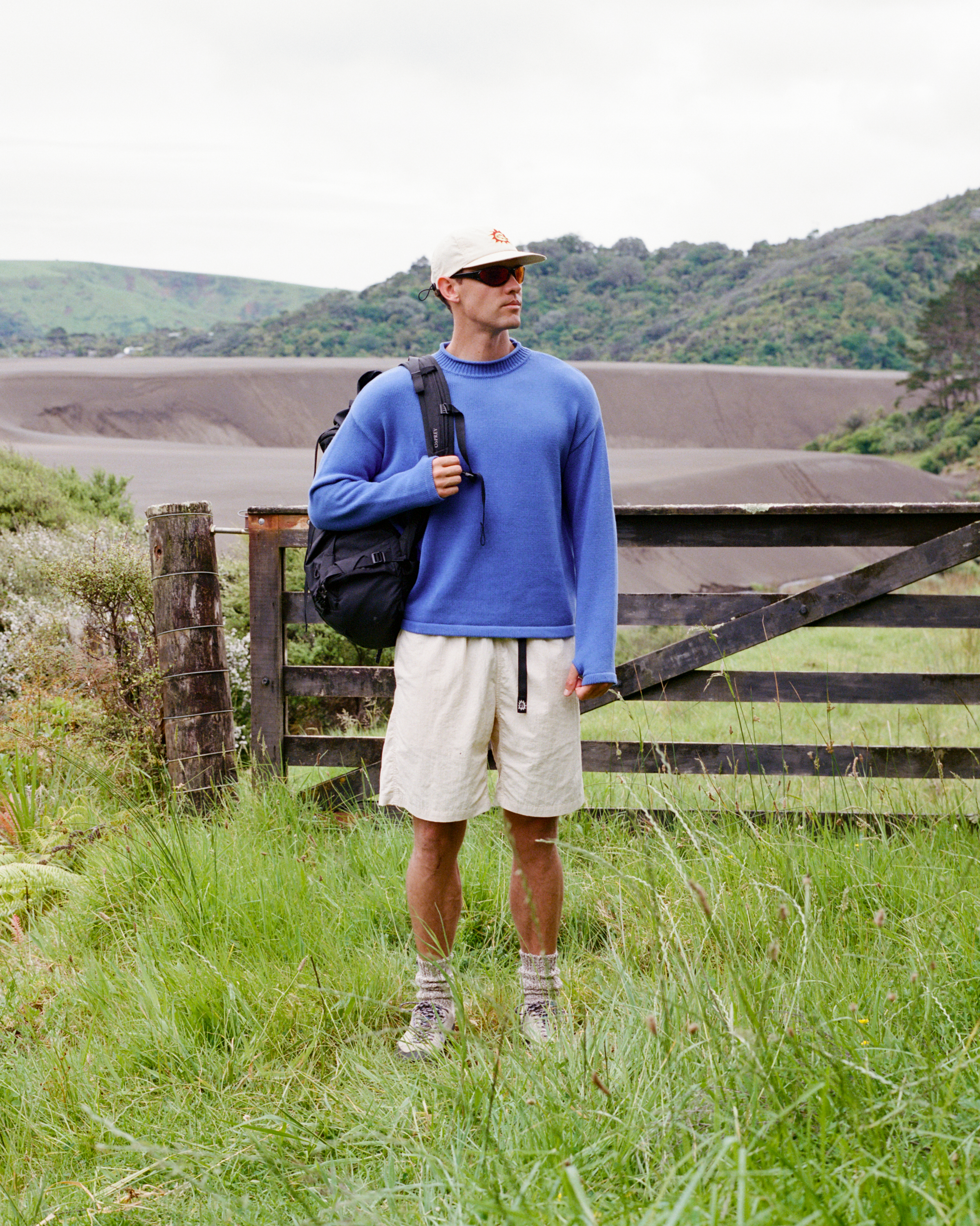 Hemp Mock Neck Knit - Blue