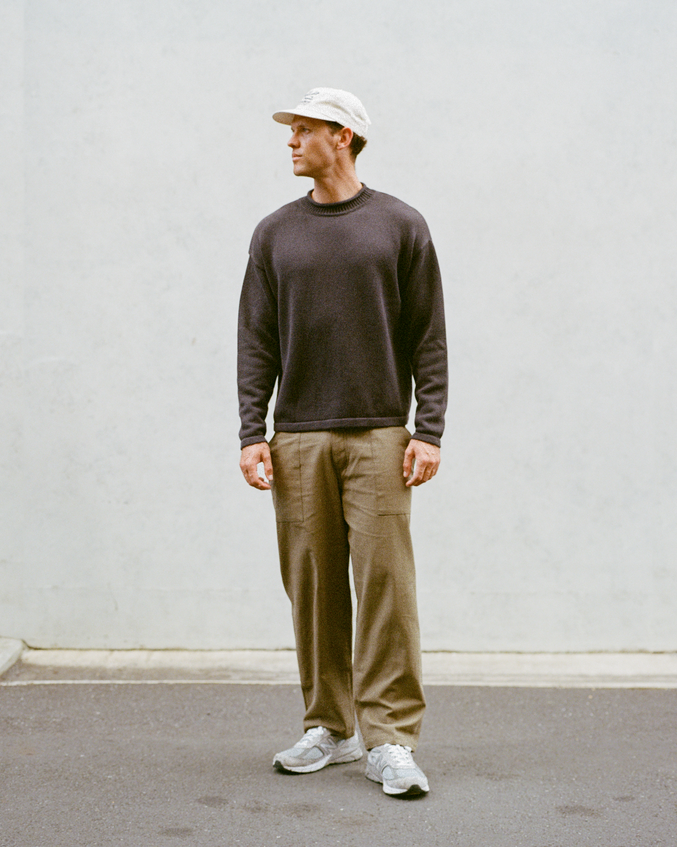 Hemp Mock Neck Knit - Charcoal