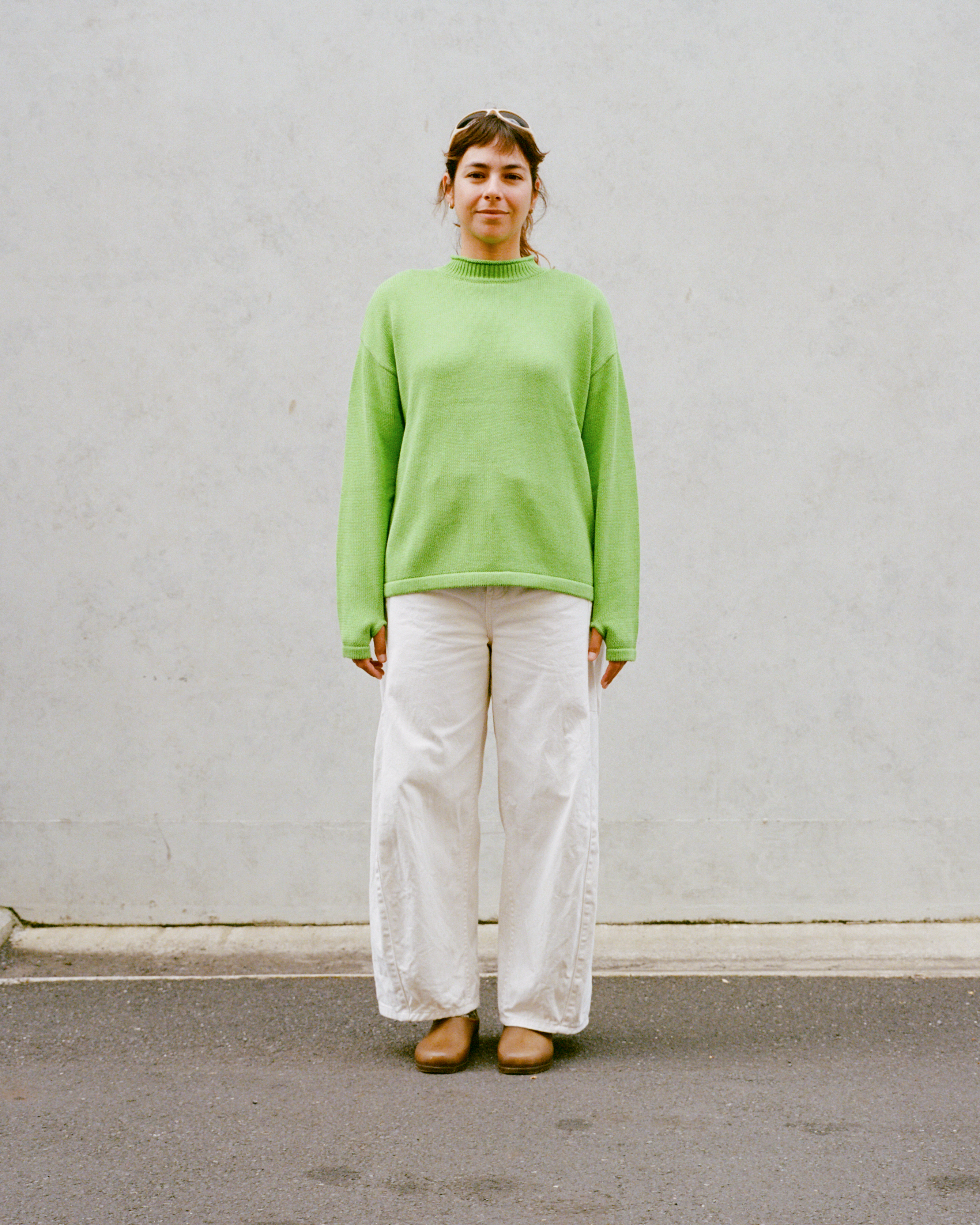 Hemp Mock Neck Knit - Kiwi