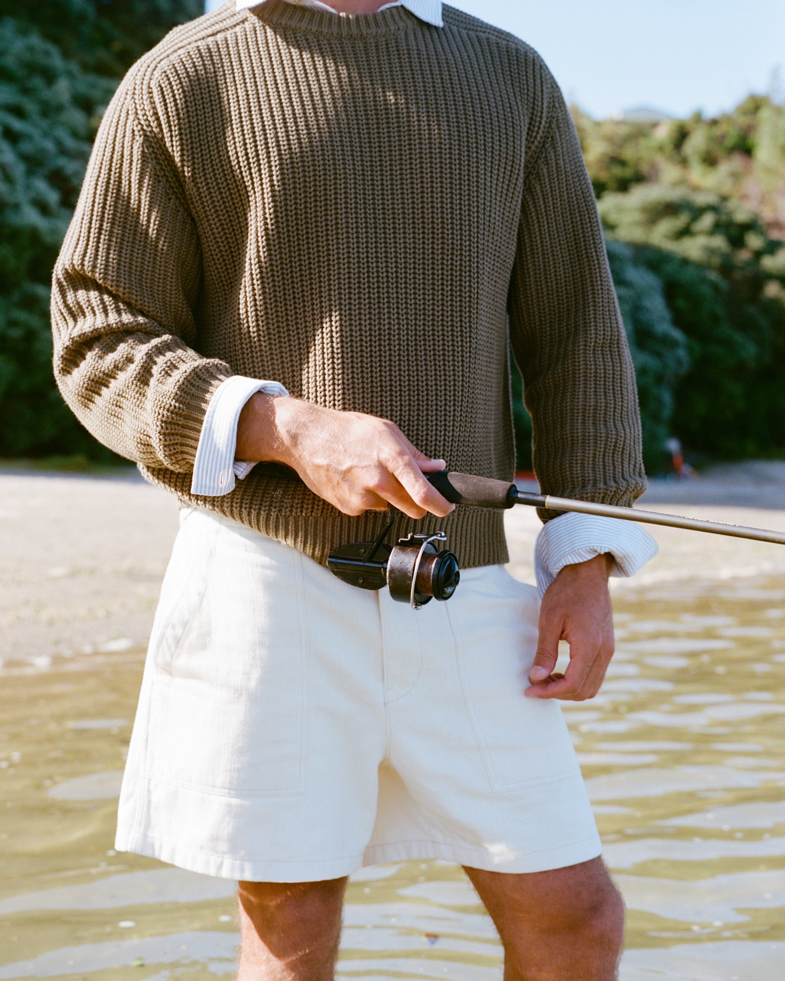Fisherman Knit Sweater - Olive
