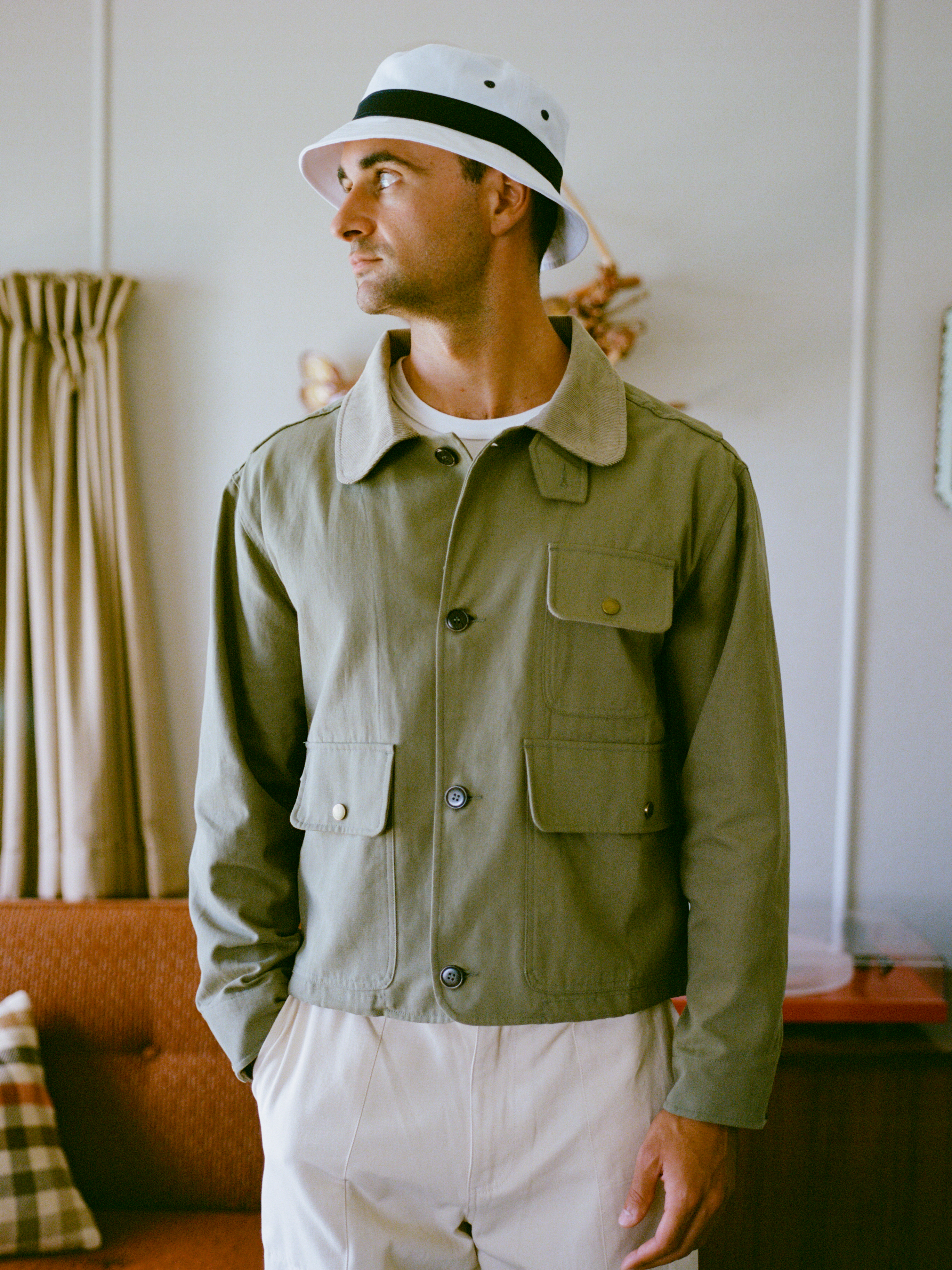 Cropped Hunting Coat - Moss